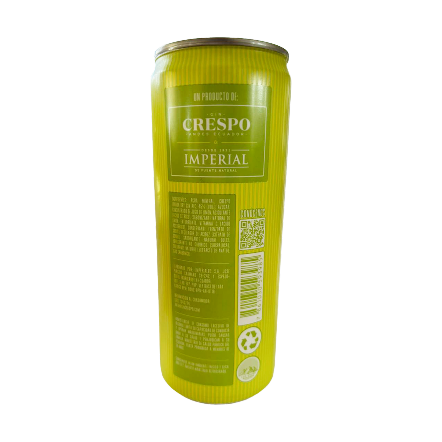 Coctel Gin Collins  Imperial En Lata CRESPO 330 Ml