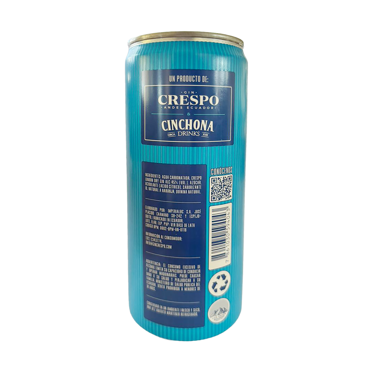 Coctel Gin Tonic Cinchona En Lata CRESPO 330 Ml