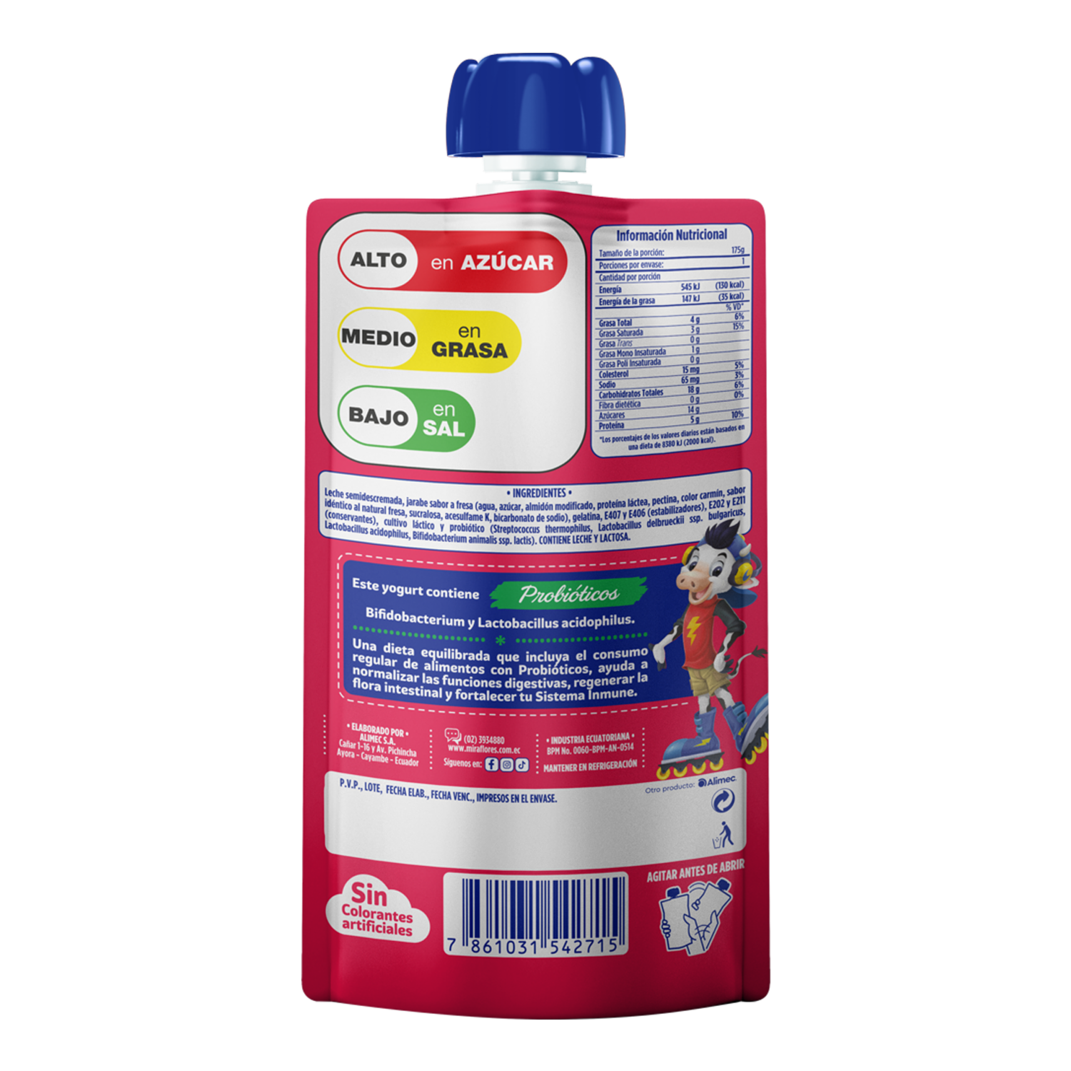 Yogurt Bebible Fresa Kids  Doy Pack MIRAFLORES 175 G