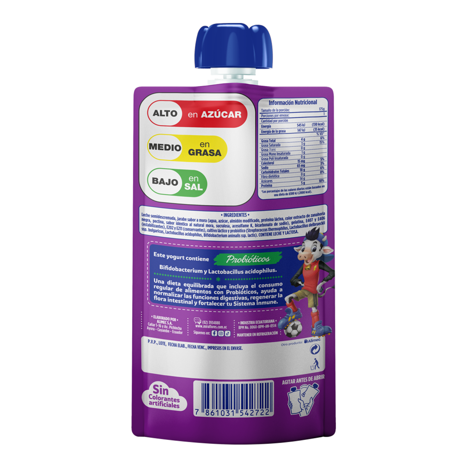 Yogurt Bebible Mira Kids Doy Pack MIRAFLORES 175 G