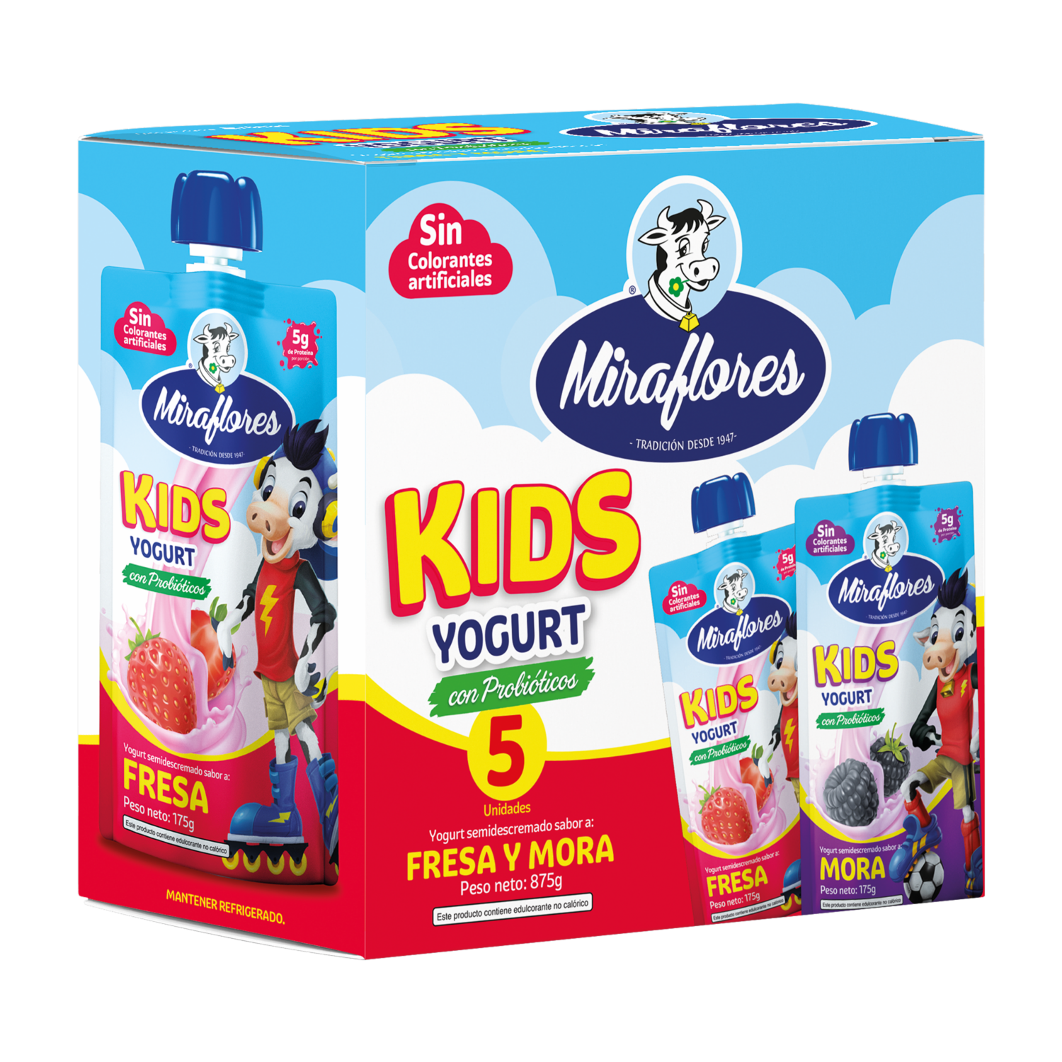 Yogurt Bebible Fresa Kids  Display MIRAFLORES 875 G