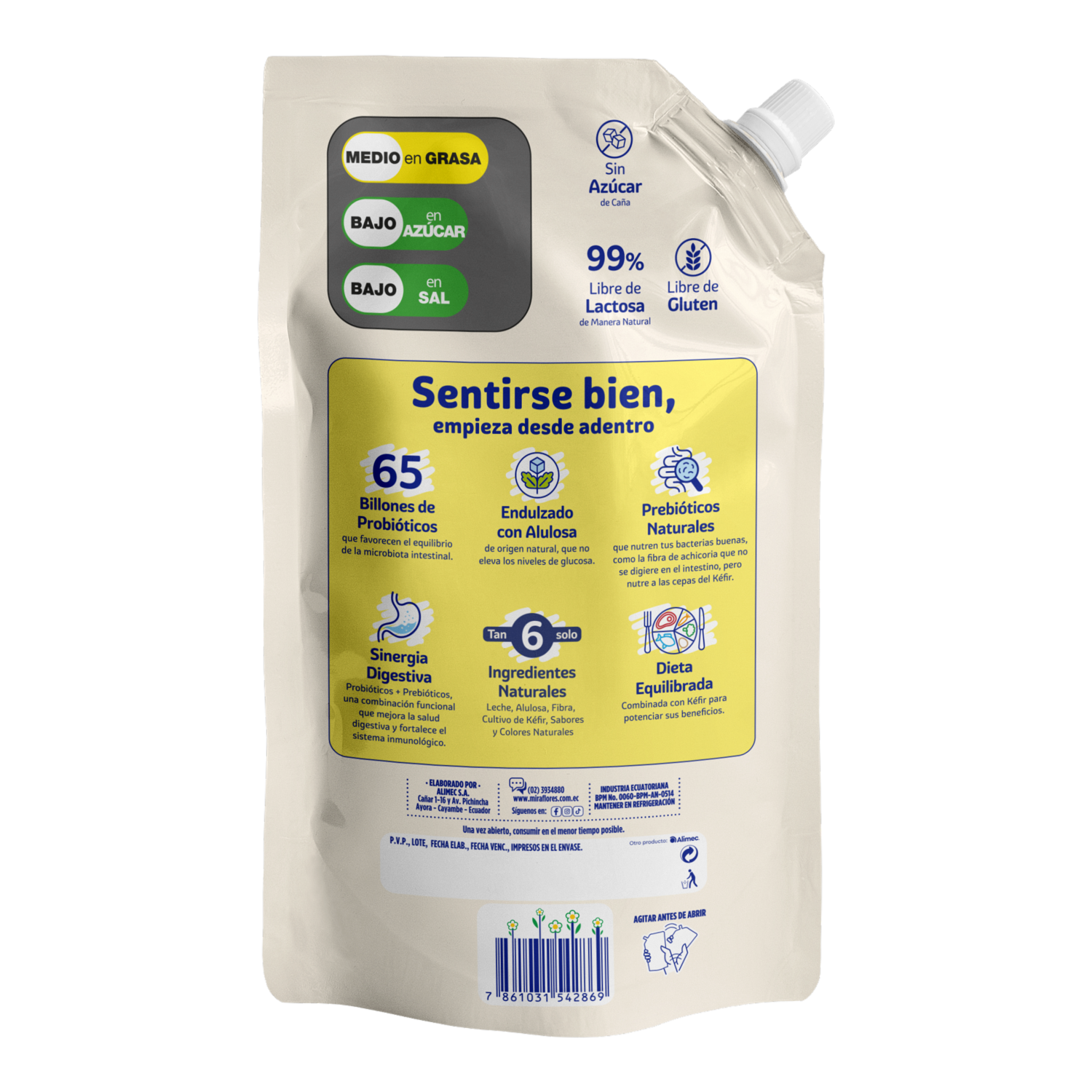 Kéfir Crema De Limón Doy Pack MIRAFLORES 950 G