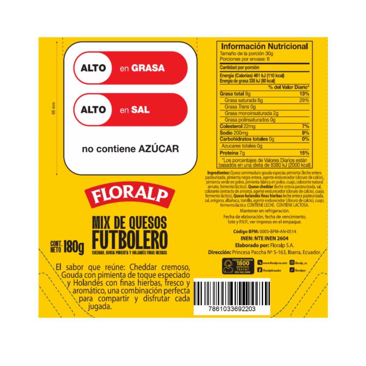 Mix De Quesos Futbolero FLORALP 180 G