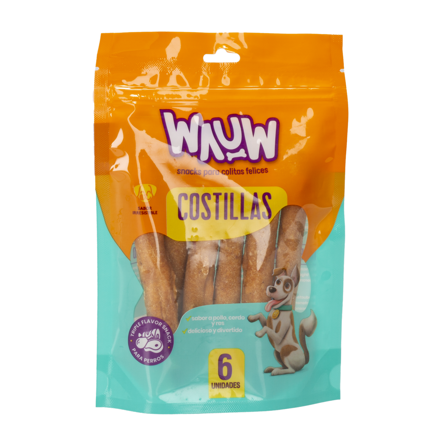 Snack Para Perros Costillitas WAUW X 6 Uds