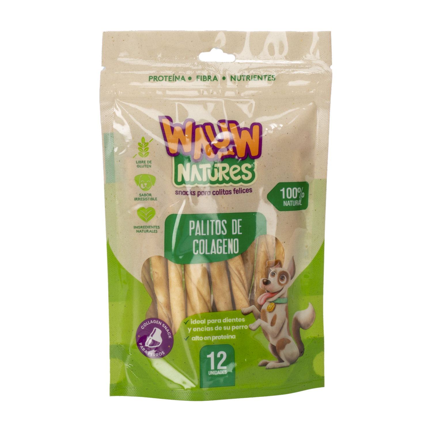 Snack Para Perros Palitos De Colágeno WAUW X 12 Uds