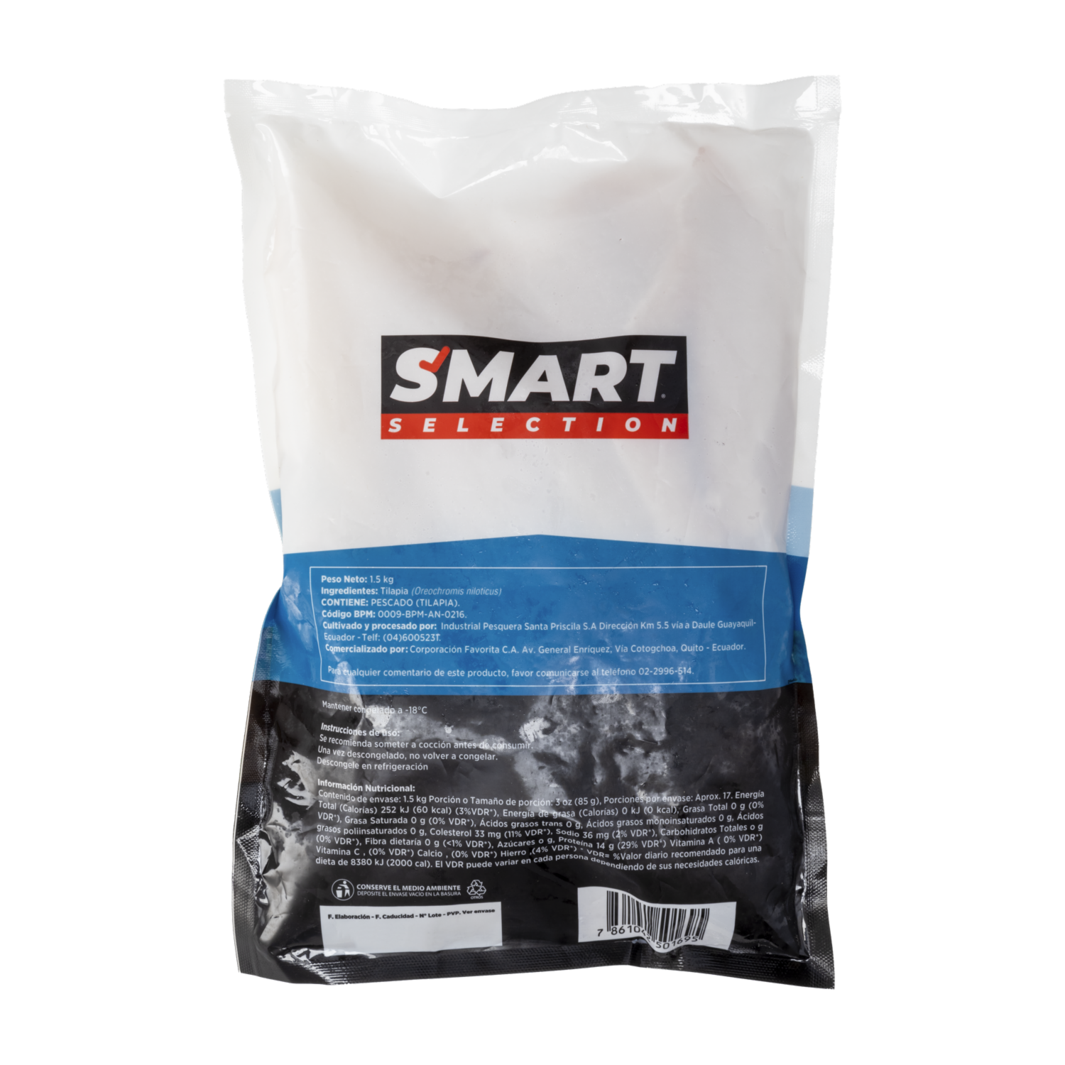 Tilapia Filete Congelado SMART SELECTION 1500 G