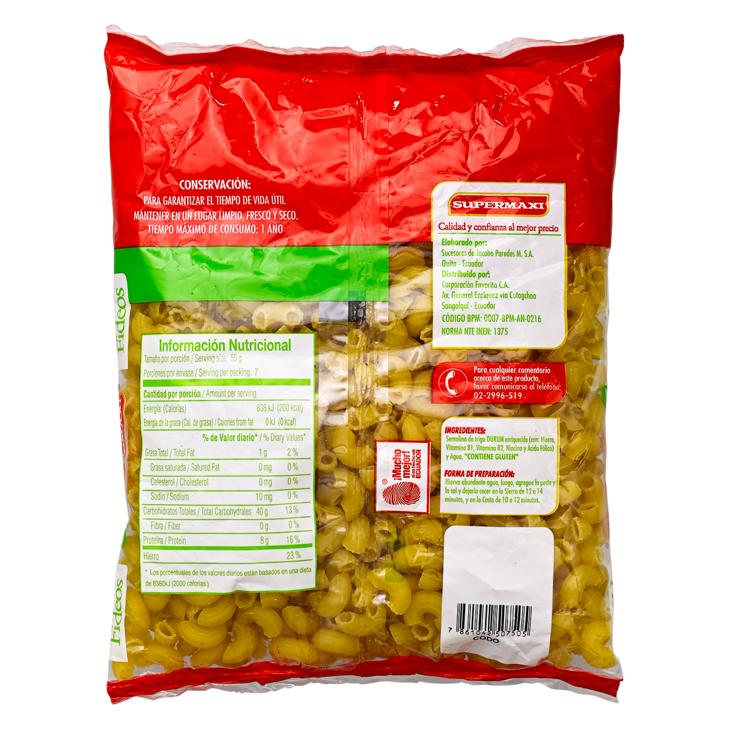Fideo Codo Liso SUPERMAXI Funda