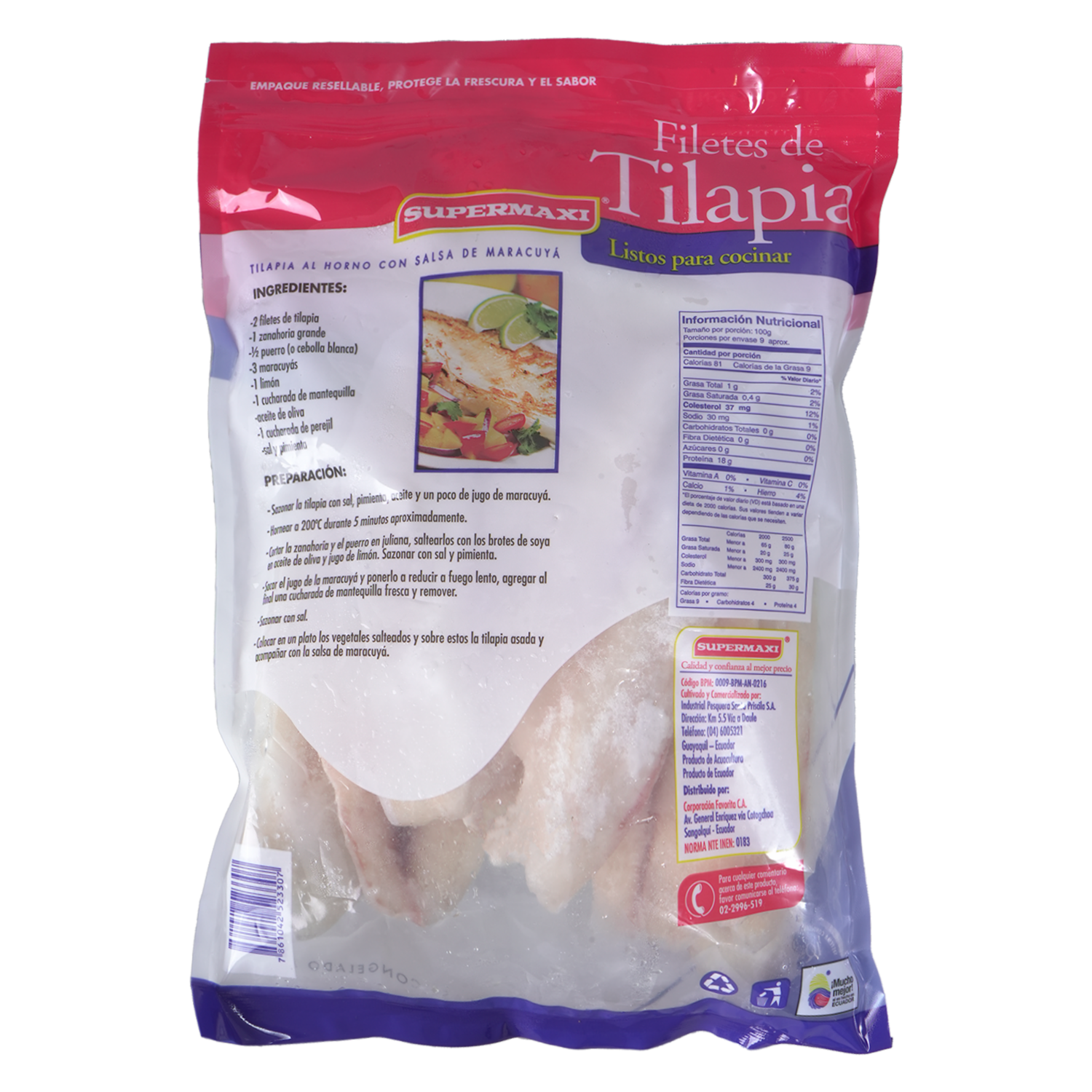 Tilapia Filetes SUPERMAXI Funda