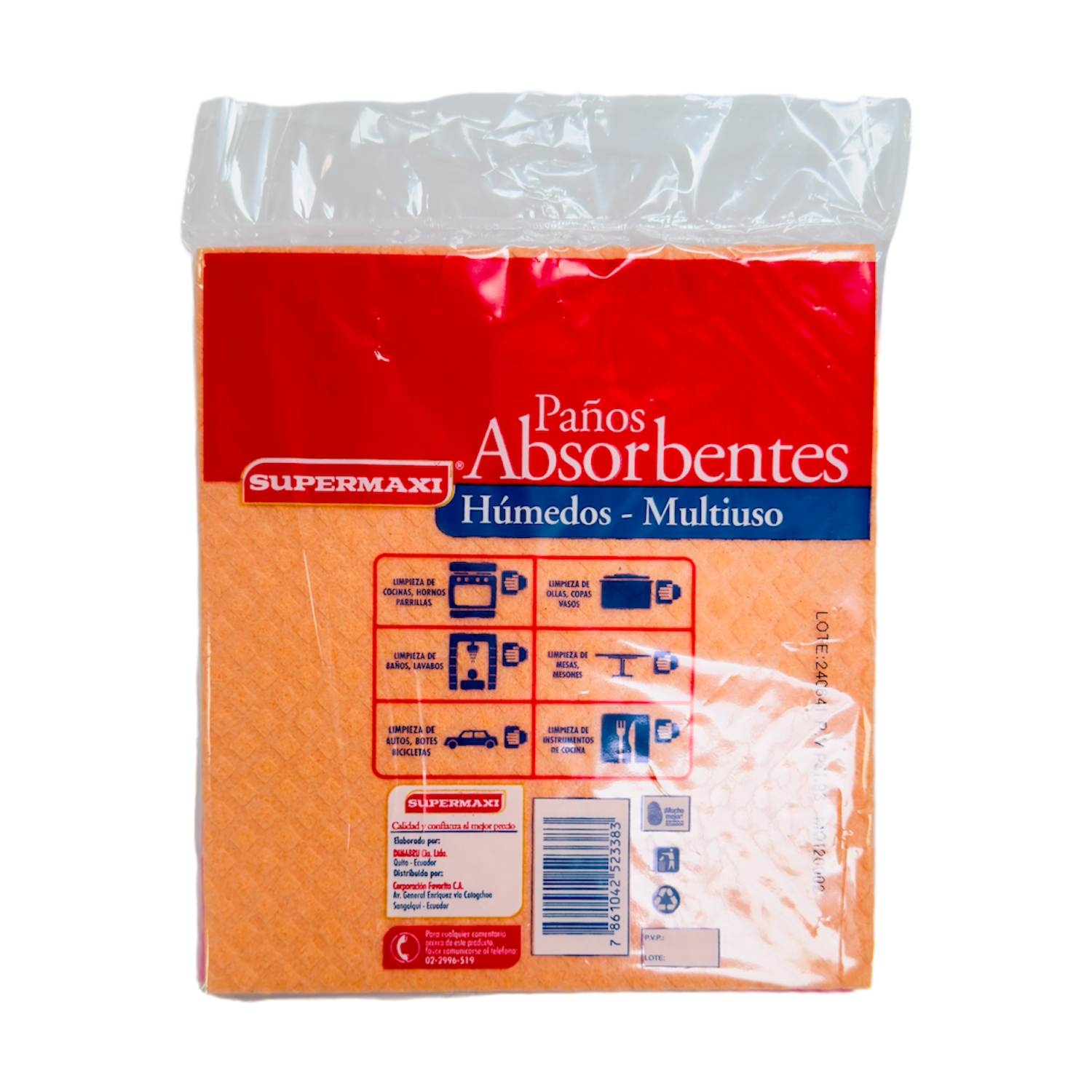 Paños Multiusos Absorbente Antibacterial SUPERMAXI X 3 Uds