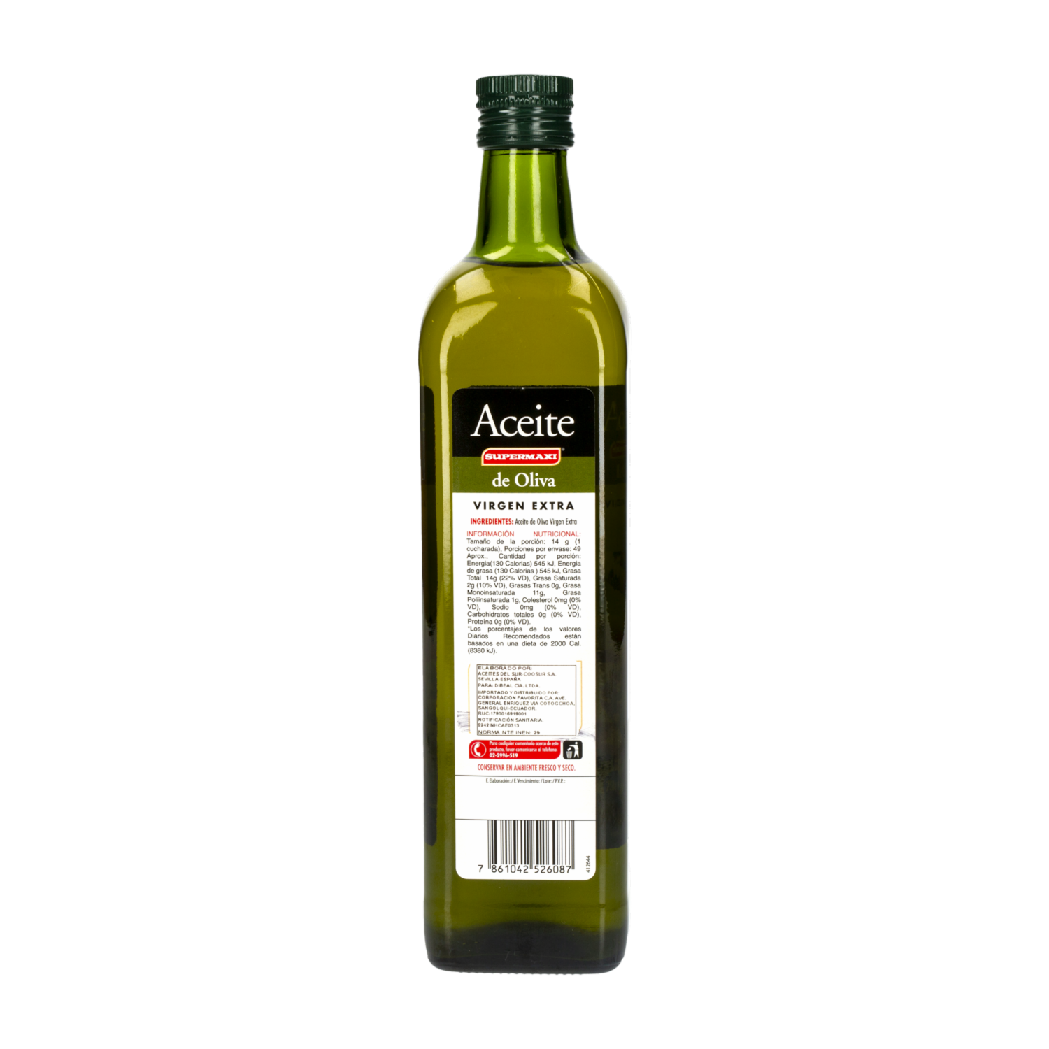 Aceite De Oliva Extra Virgen. SUPERMAXI Botella