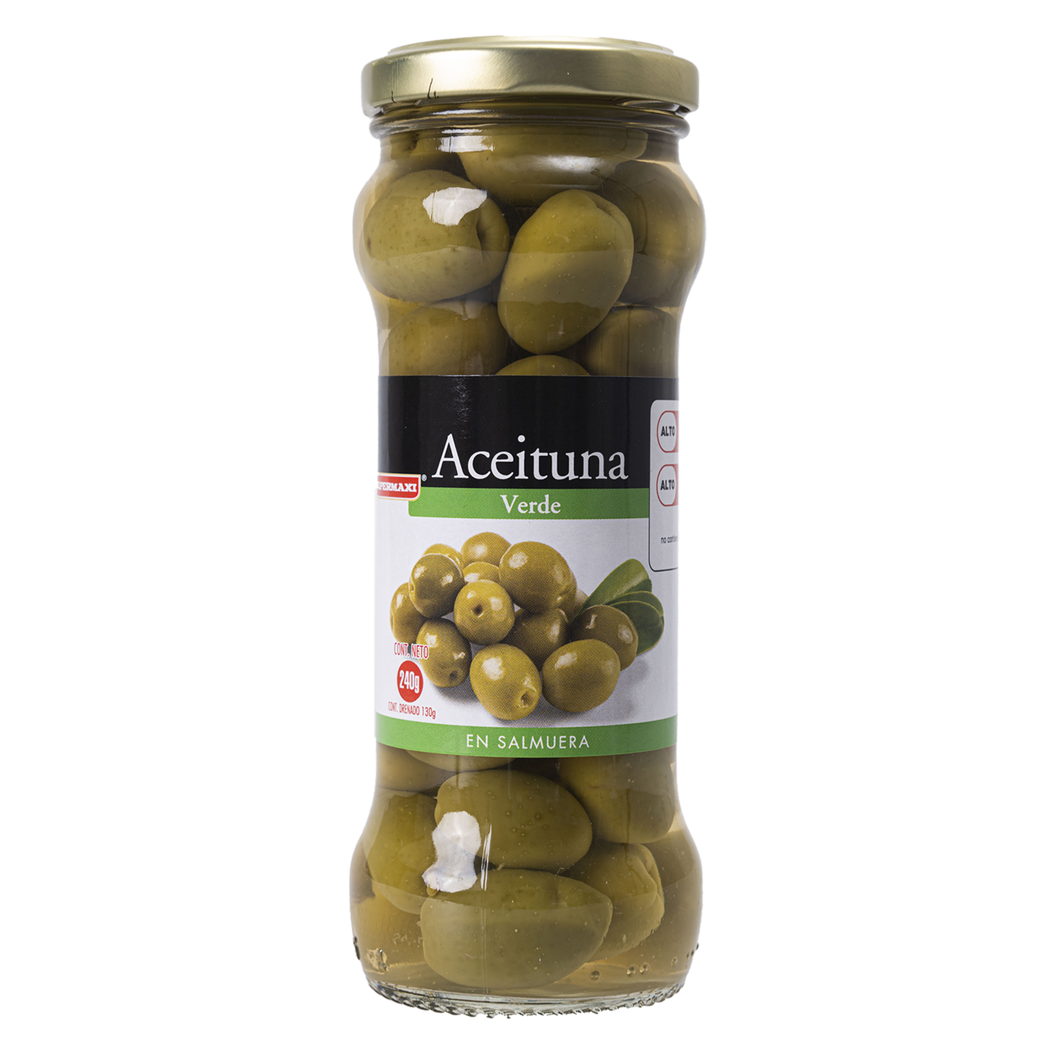 Aceitunas Verdes Enteras SUPERMAXI Frasco