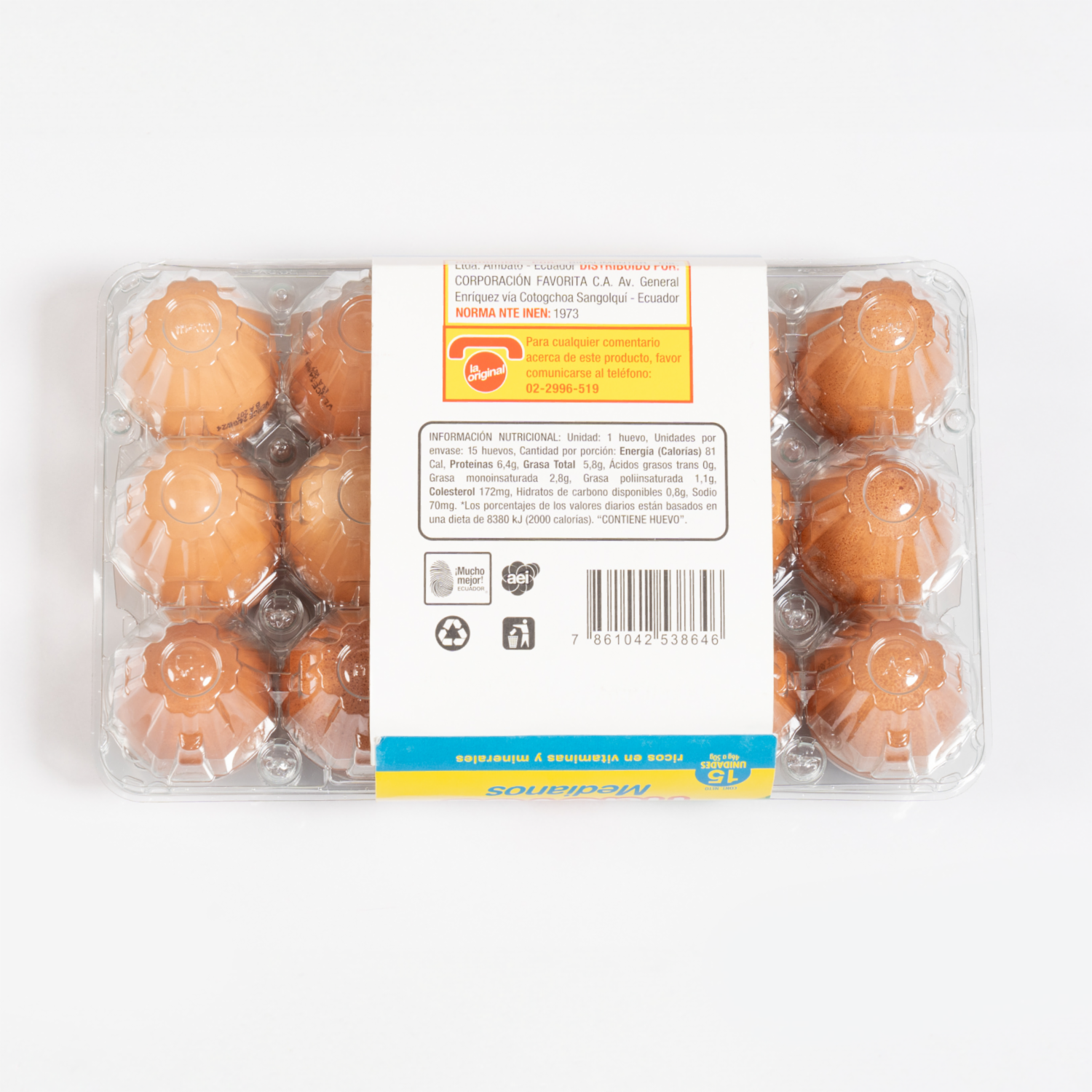 Huevos Medianos LA ORIGINAL X 15 Uds