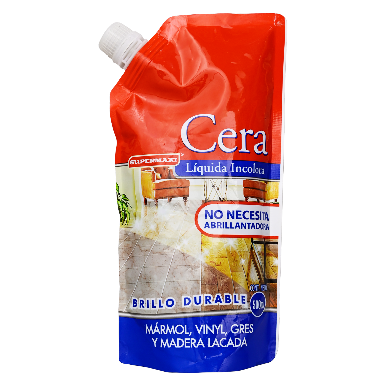 Cera De Piso Incolora Doy Pack SUPERMAXI 500 Ml