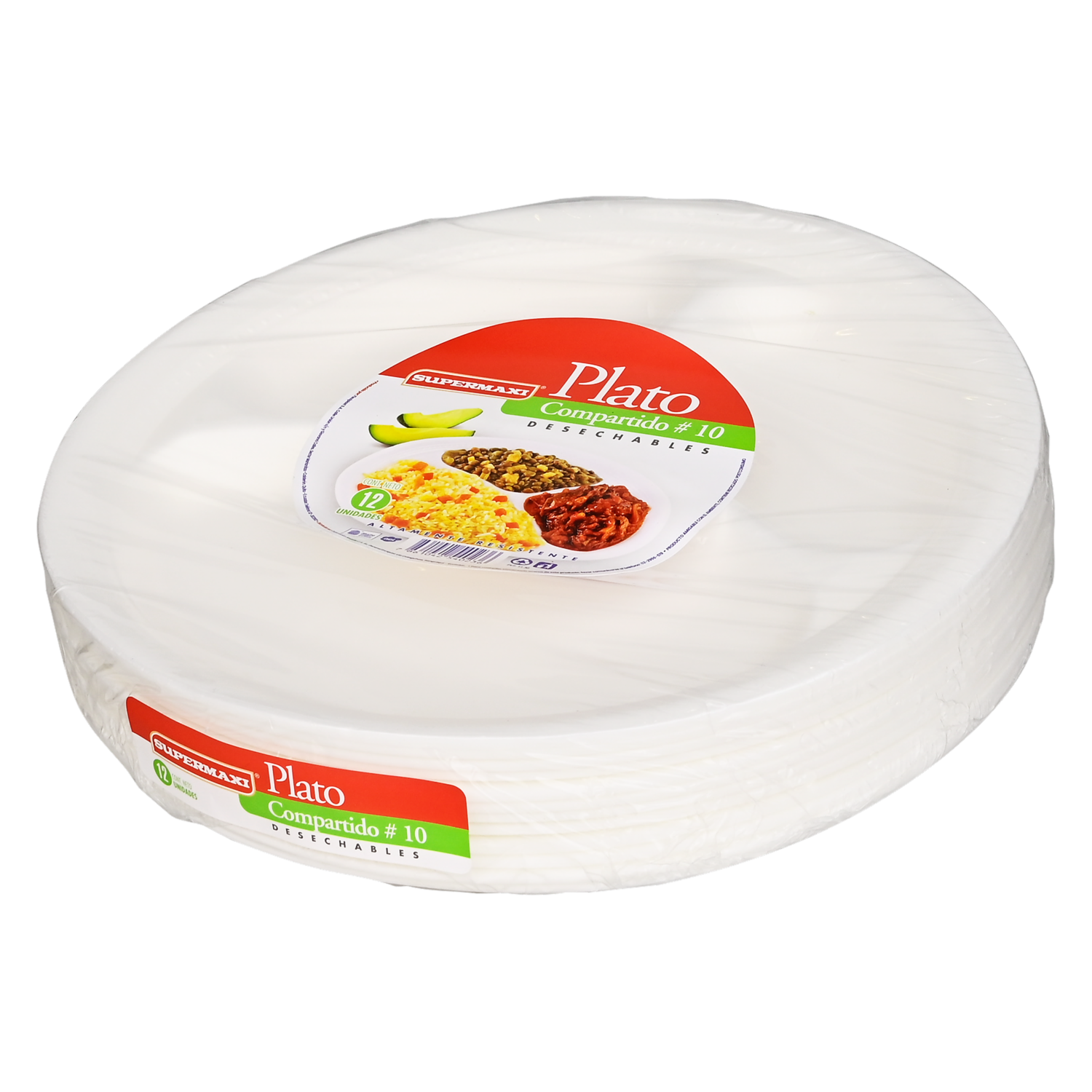 Plato Compartido N° 10 SUPERMAXI 12 Unidades