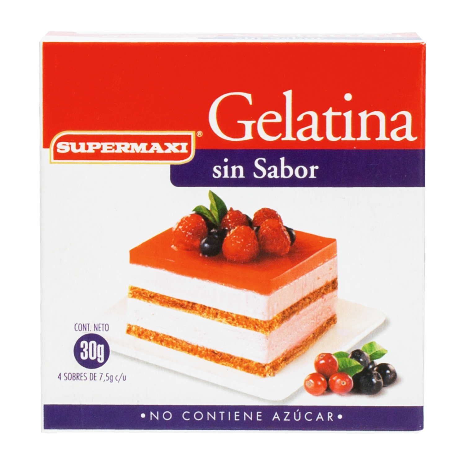 Gelatina En Polvo Sin Sabor SUPERMAXI 30 g