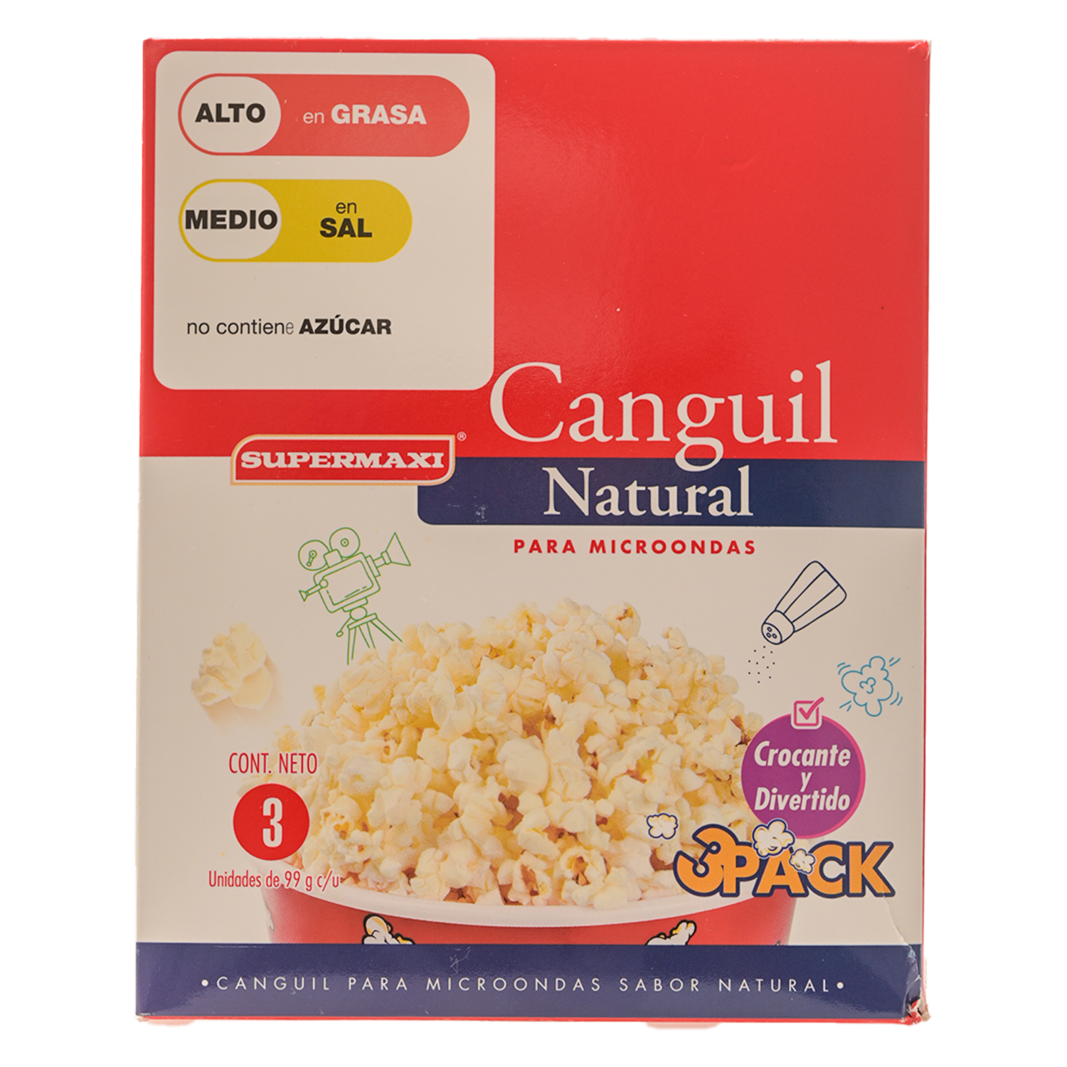 Canguil Para Microondas Natural SUPERMAXI Pack X3 297 G