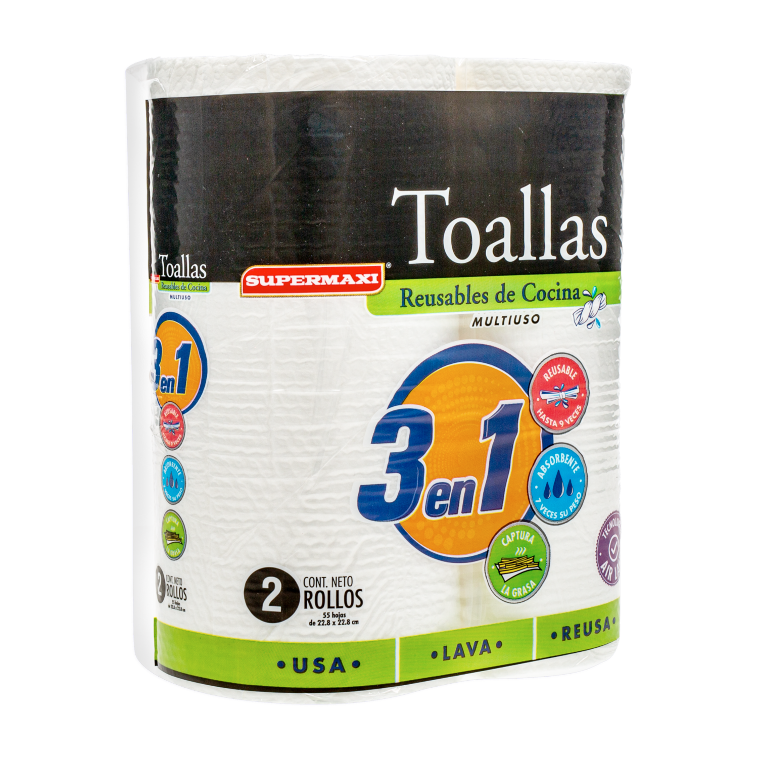 Toallas Reusables SUPERMAXI 2 X 12.54 M