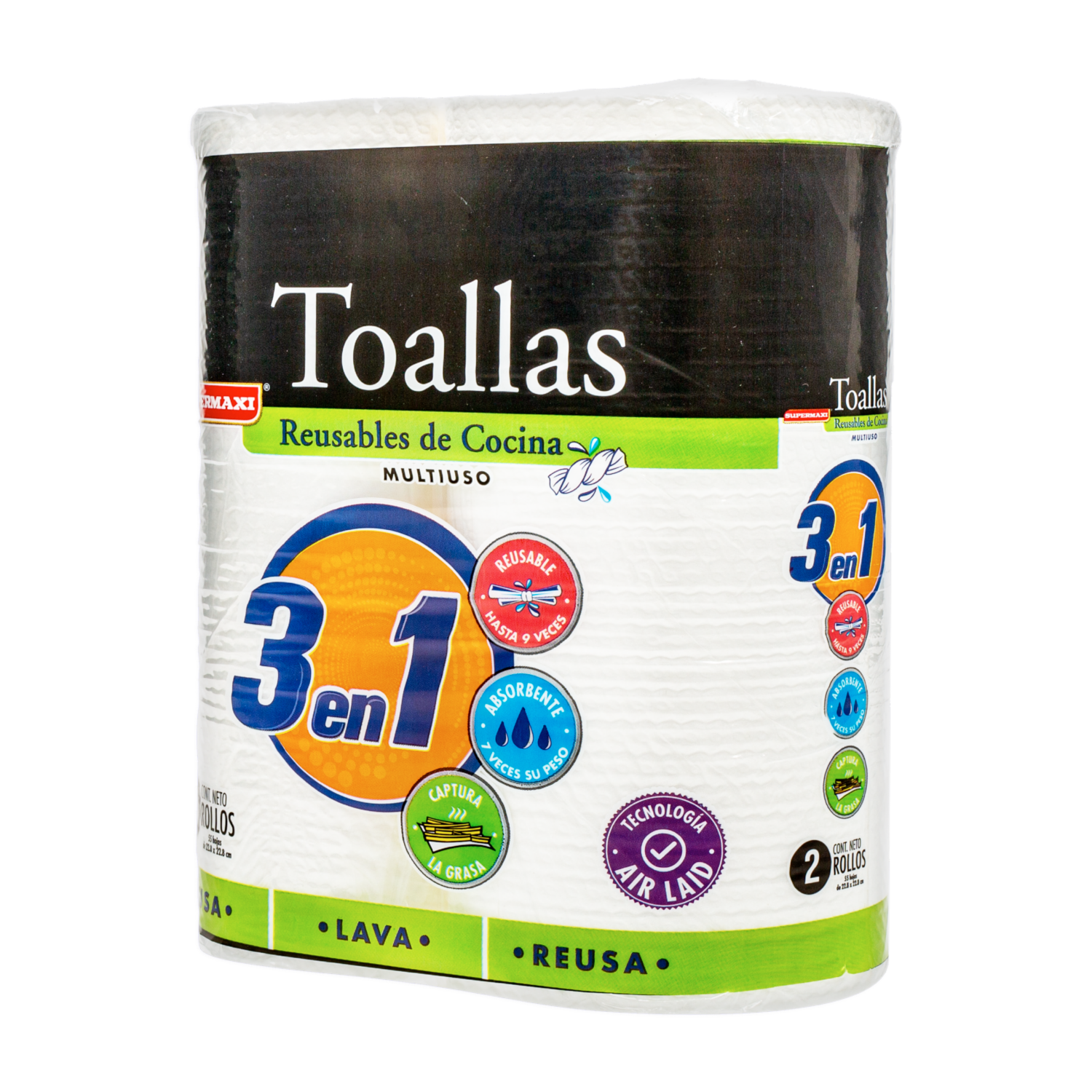 Toallas Reusables SUPERMAXI 2 X 12.54 M