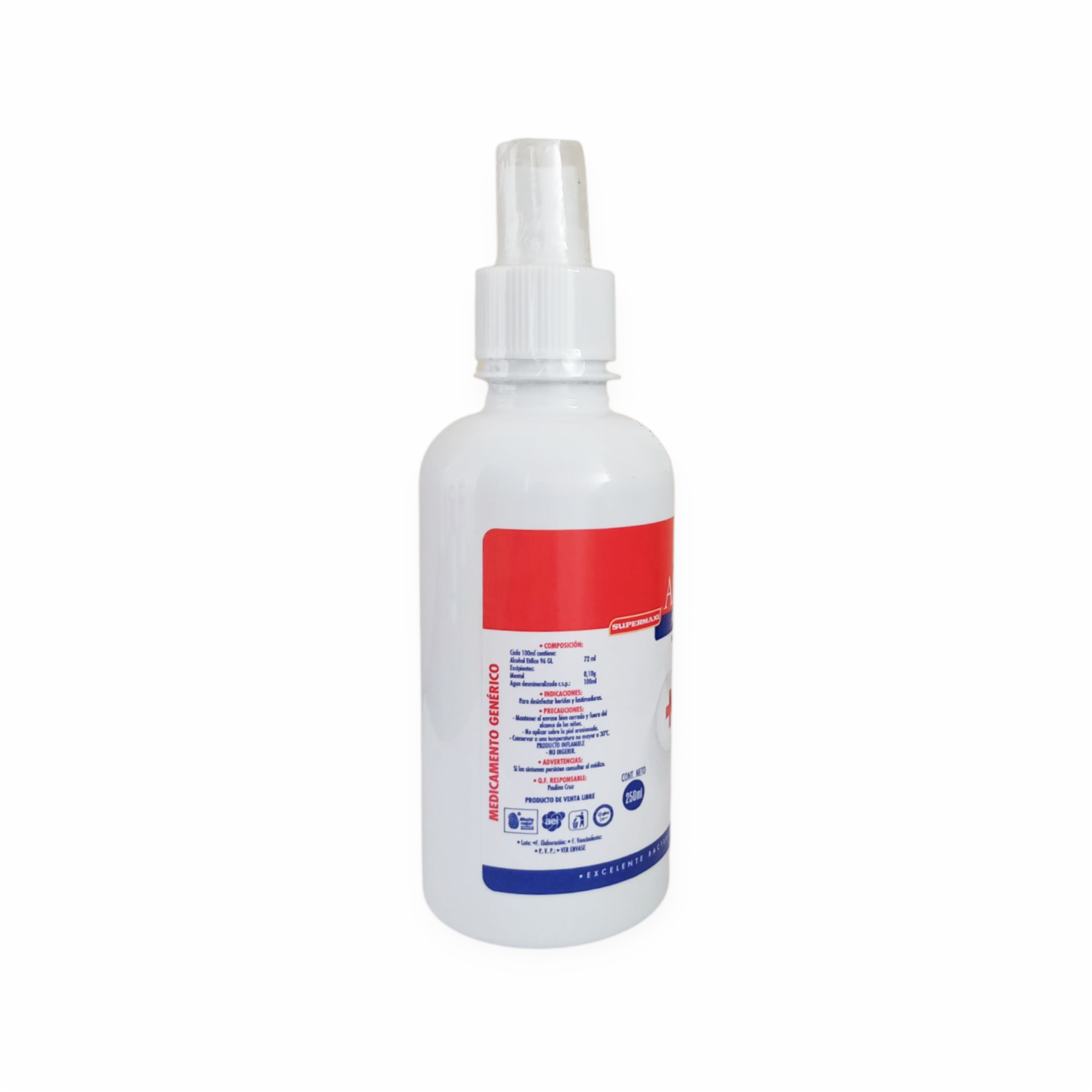 Alcohol Antiséptico Uso Tópico SUPERMAXI 250 Ml
