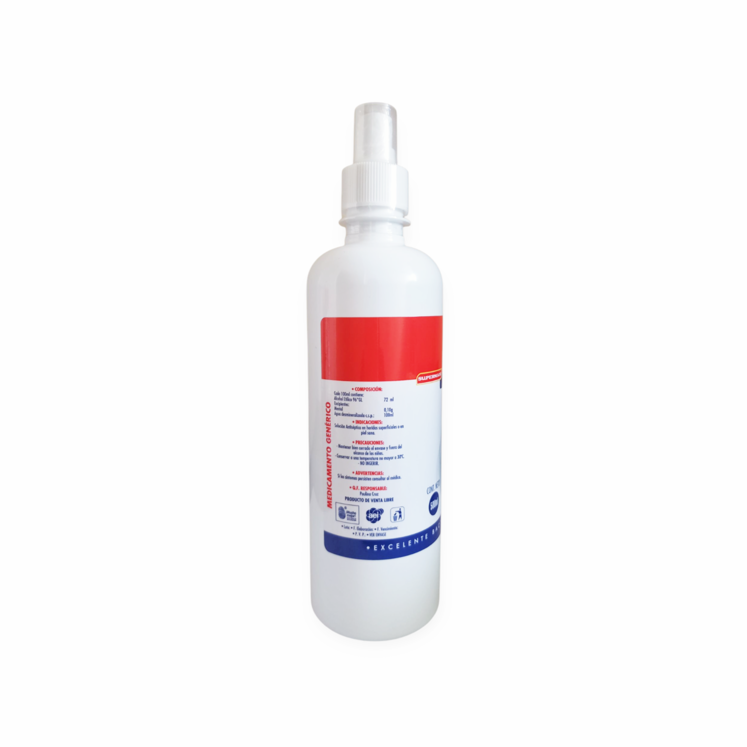 Alcohol Antiséptico Uso Tópico SUPERMAXI 500 Ml
