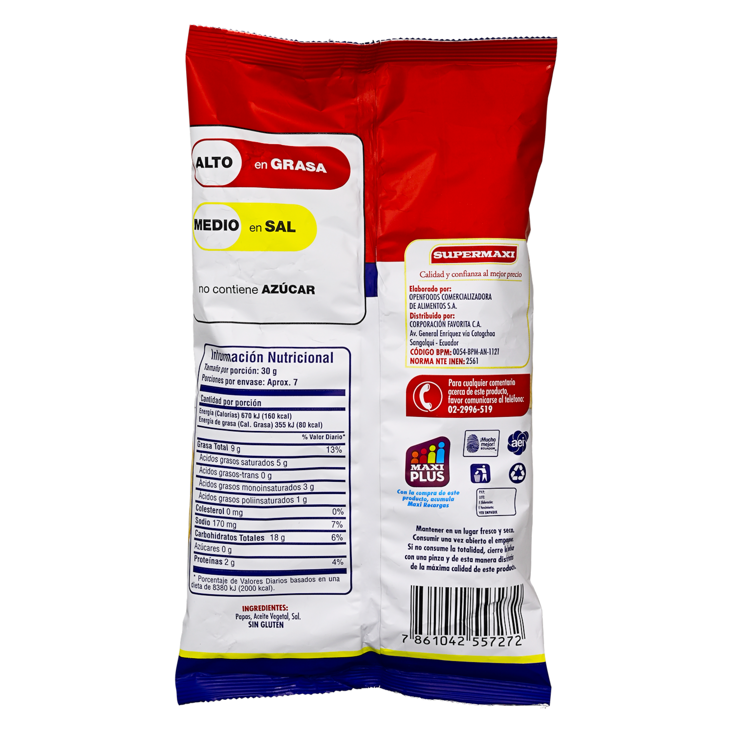 Papas Fritas Onduladas SUPERMAXI 200 G