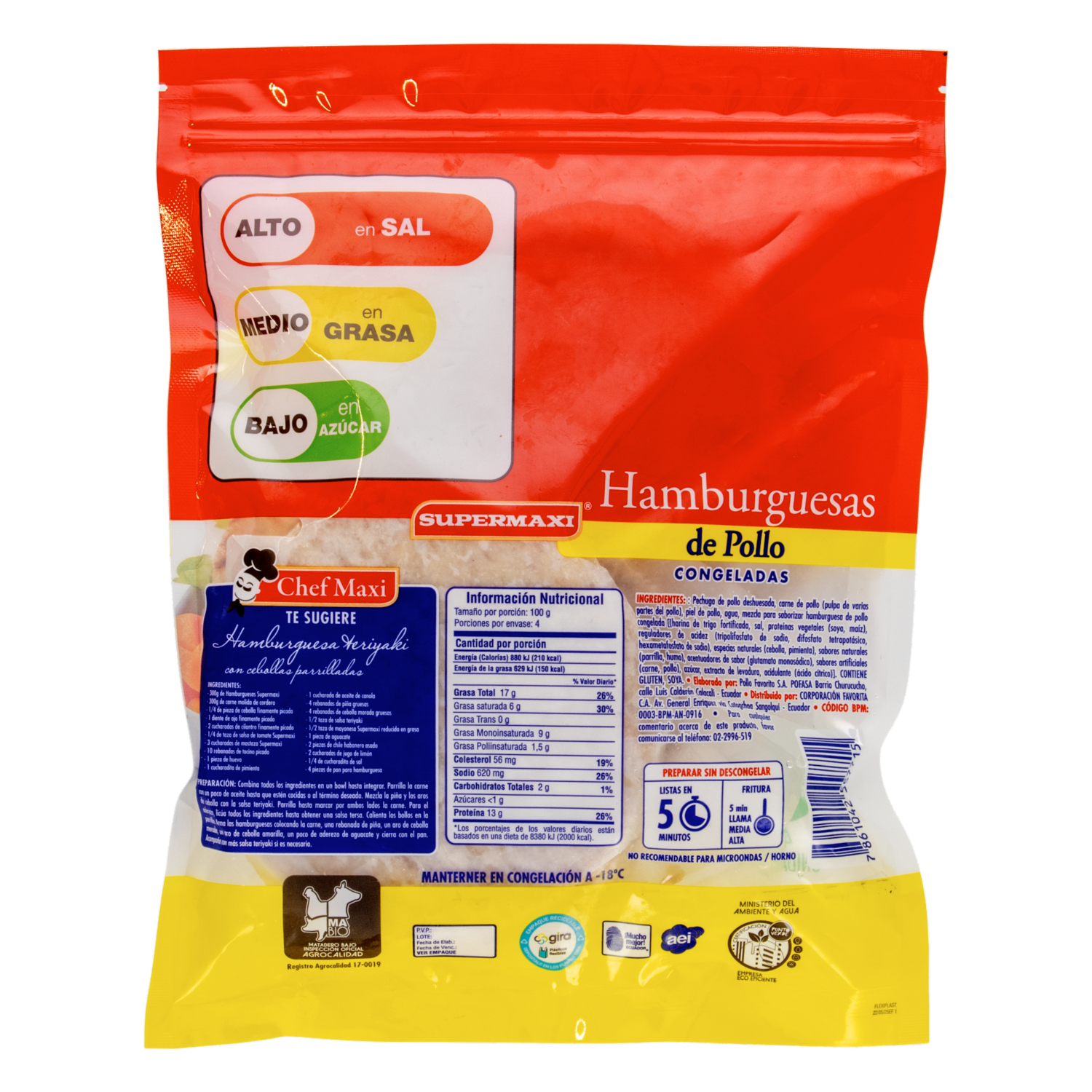 Hamburguesas De Pollo SUPERMAXI 400 g