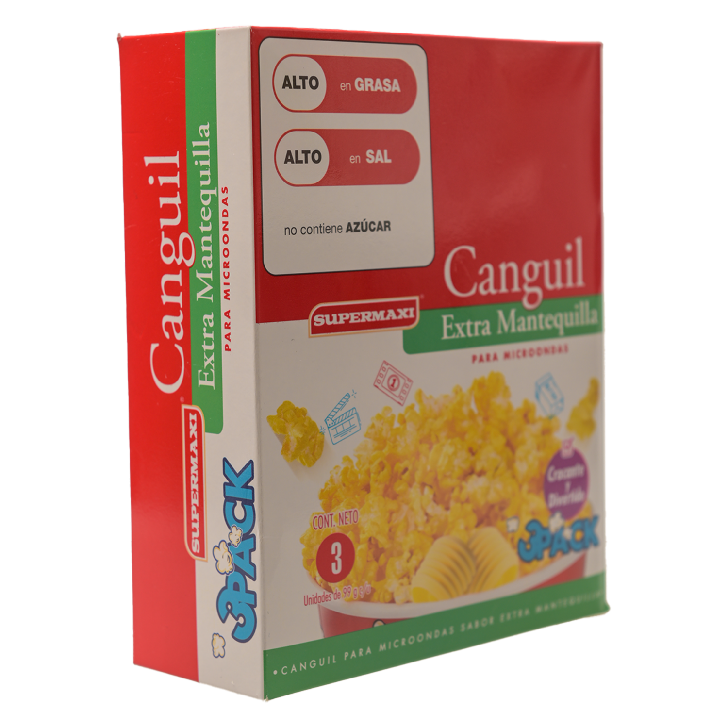 Canguil Para Microondas Con Extra Mantequilla SUPERMAXI Pack X3 99 G