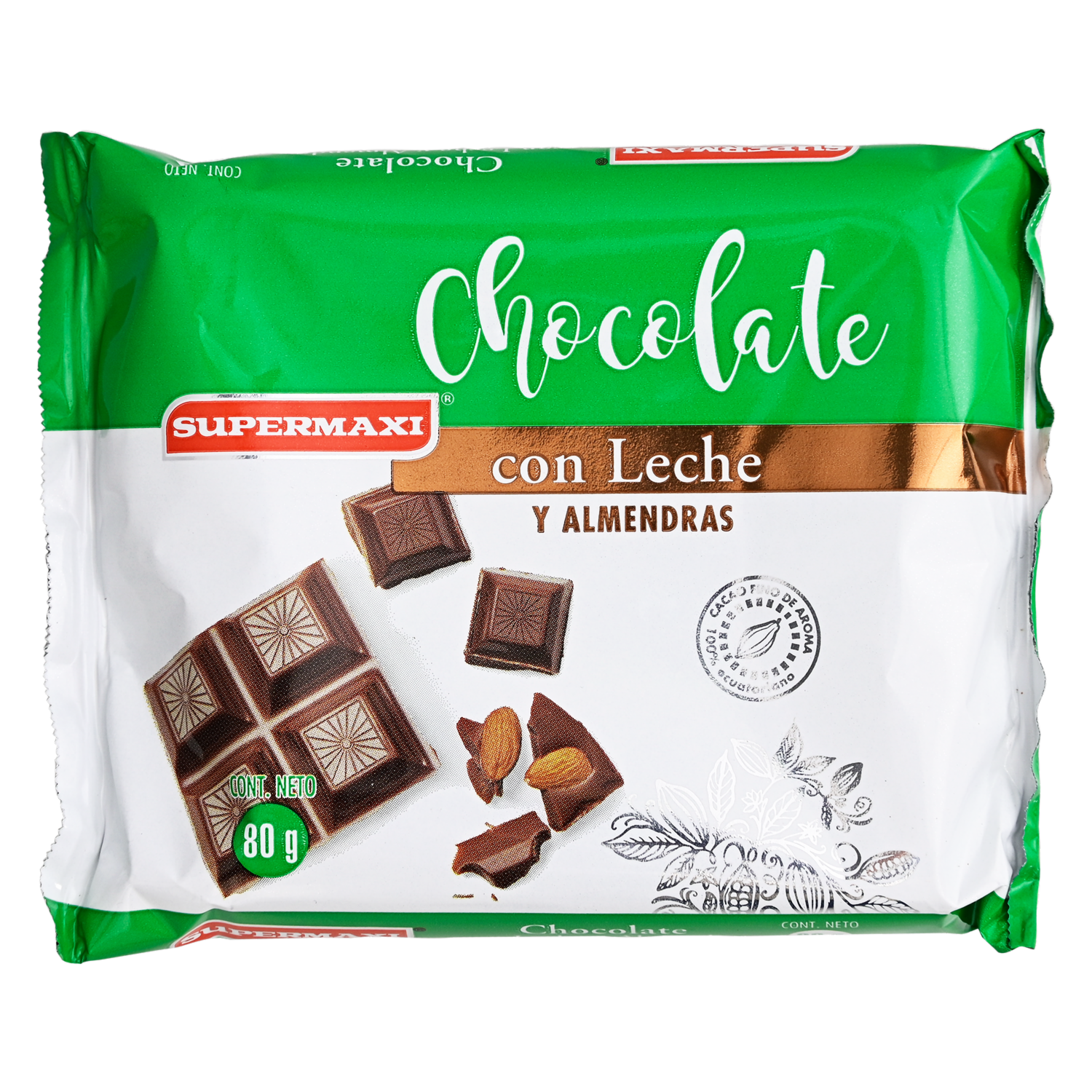 Chocolate Chocoalmendras Y Leche SUPERMAXI Tableta