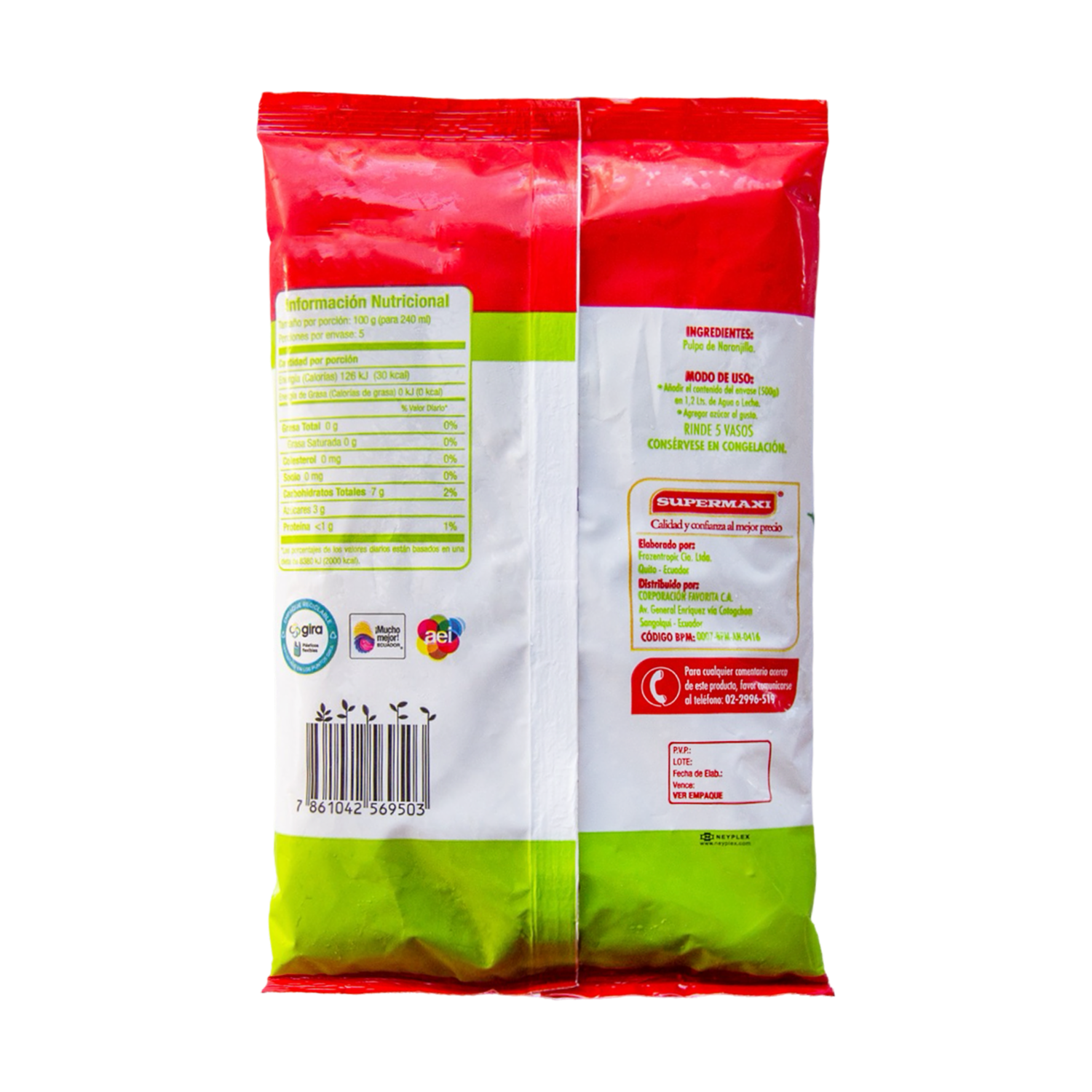 Pulpa De Naranjilla SUPERMAXI 500 G