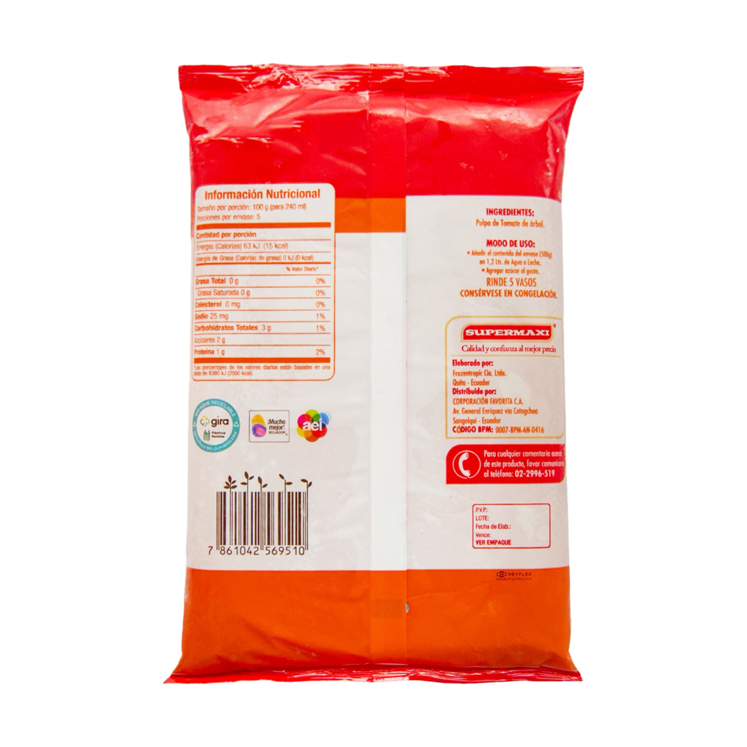 Pulpa De Tomate De Árbol SUPERMAXI 500 G