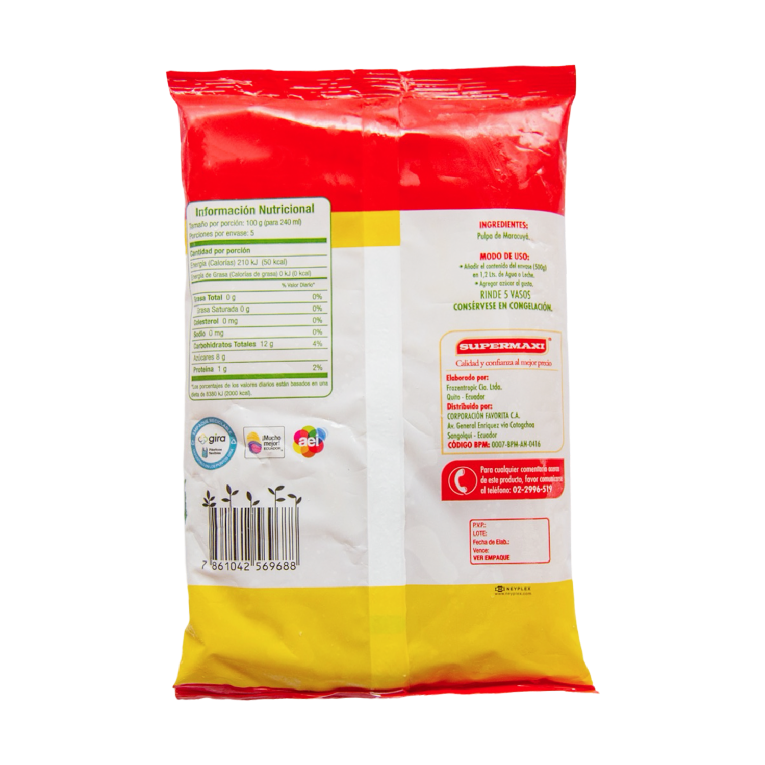 Pulpa De Maracuyá SUPERMAXI 500G