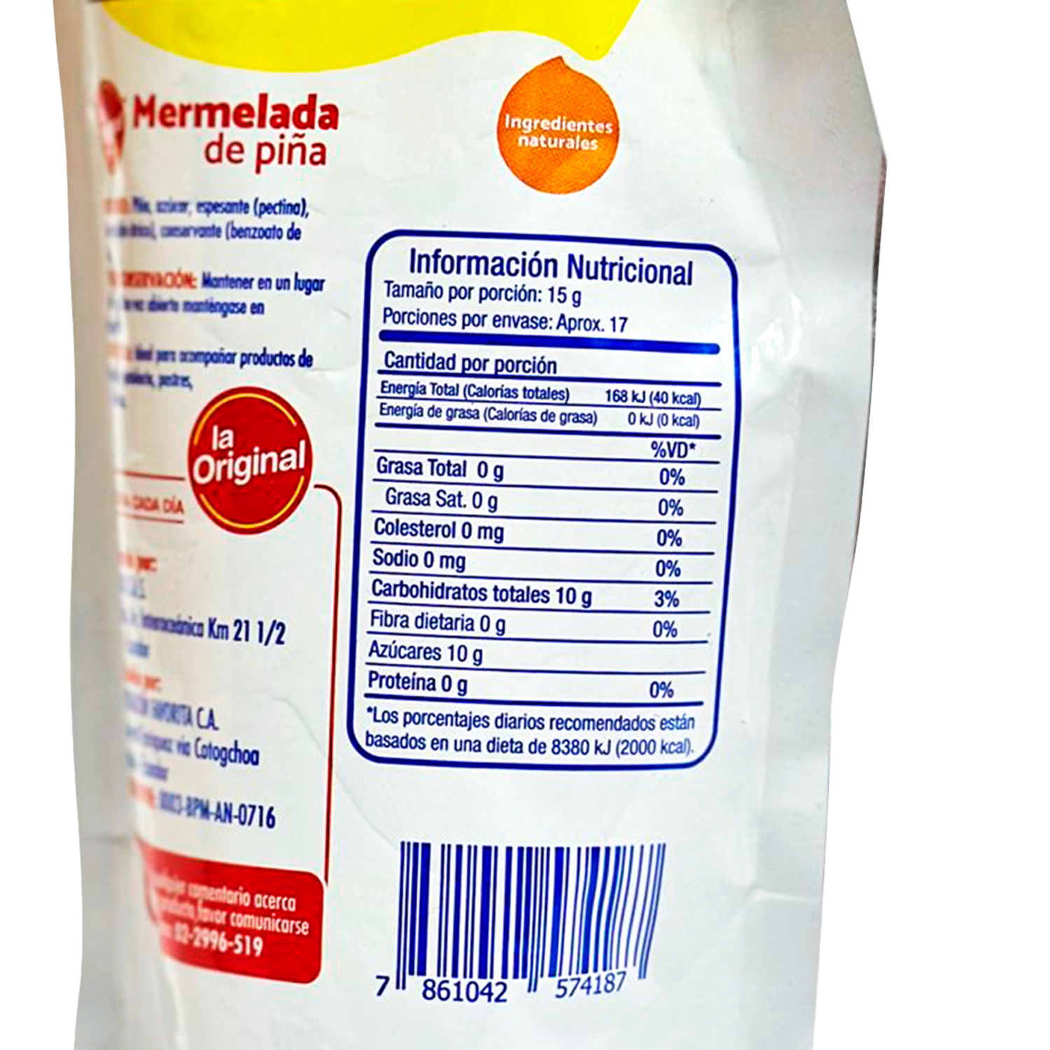 Mermelada De Pina LA ORIGINAL 250 G