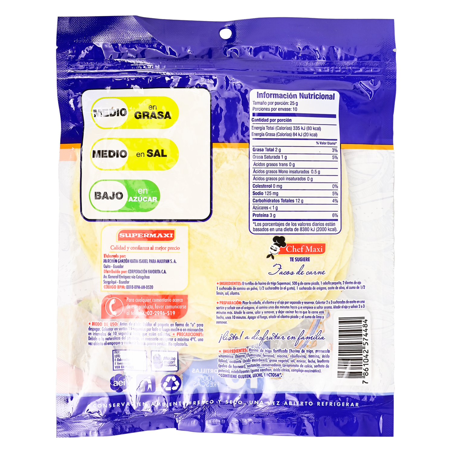 Tortilla De Harina Al Ambiente SUPERMAXI 250 g