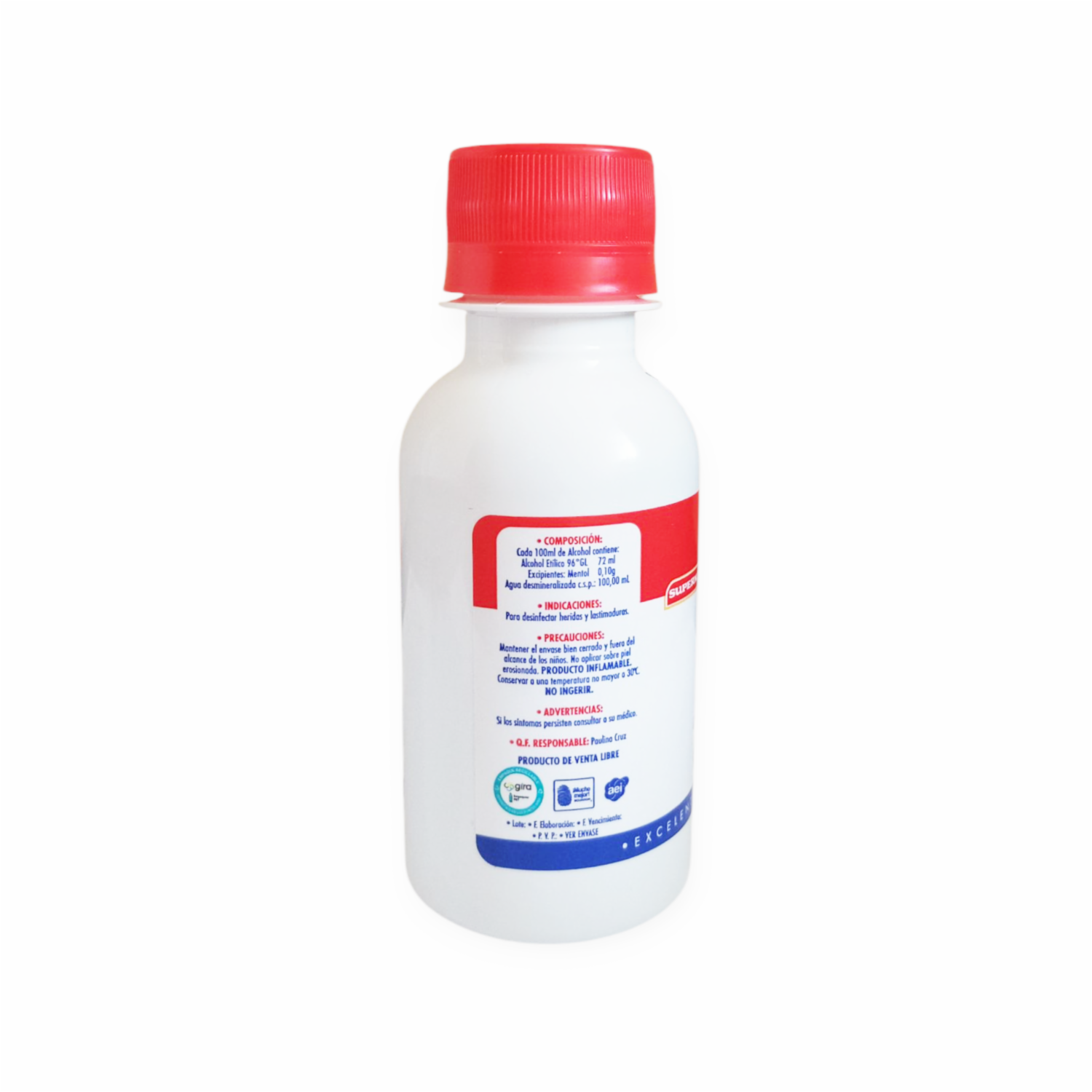 Alcohol Antiséptico Uso Externo SUPERMAXI 120 Ml