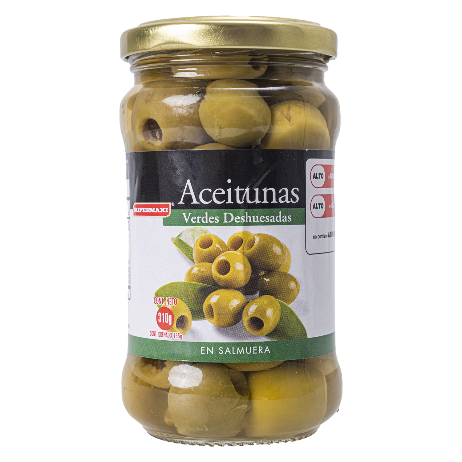 Aceitunas Verdes Deshuesadas SUPERMAXI 310 G