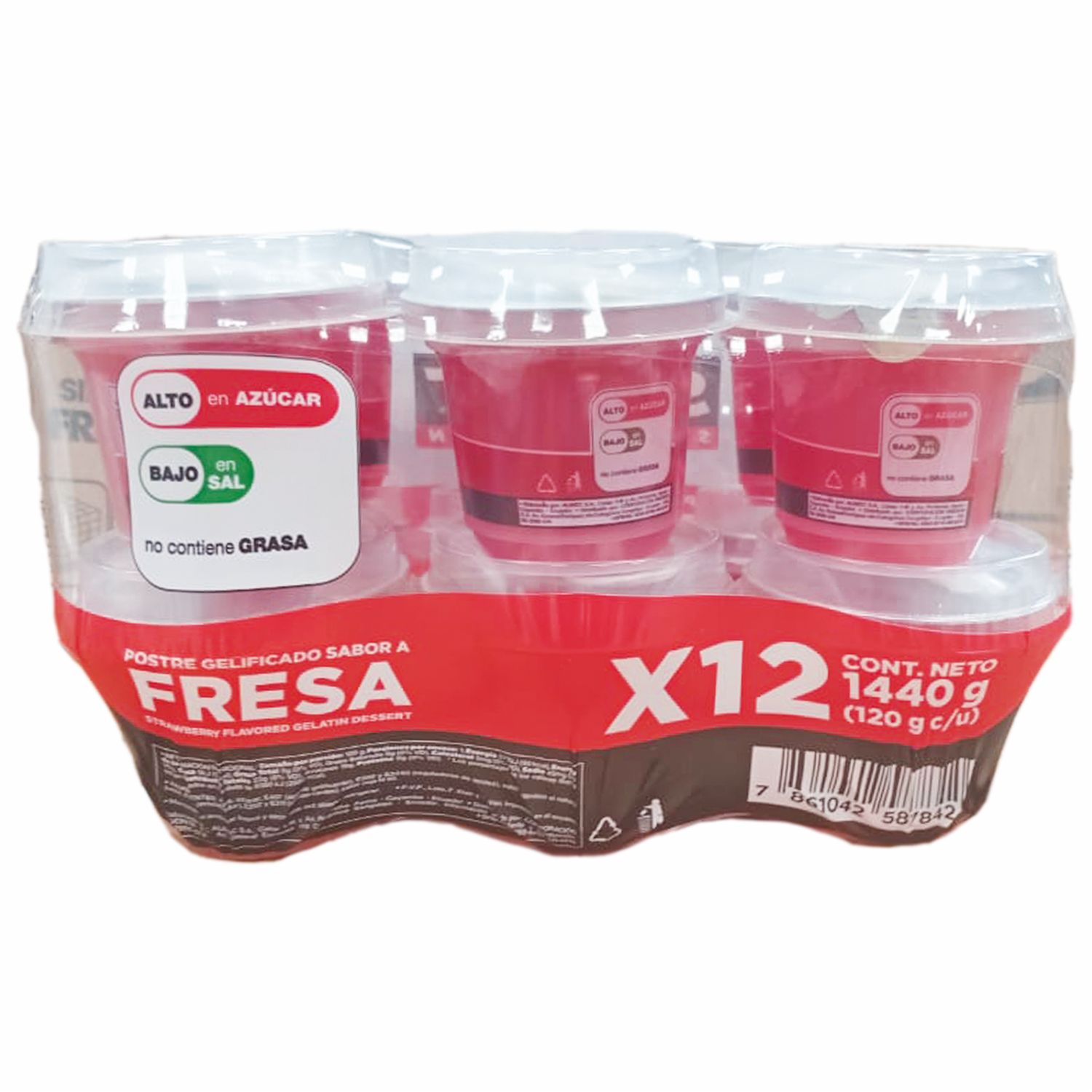 Gelatina Lista Sabor A Fresa En Vaso SMART SELECTION 12 X 120 G