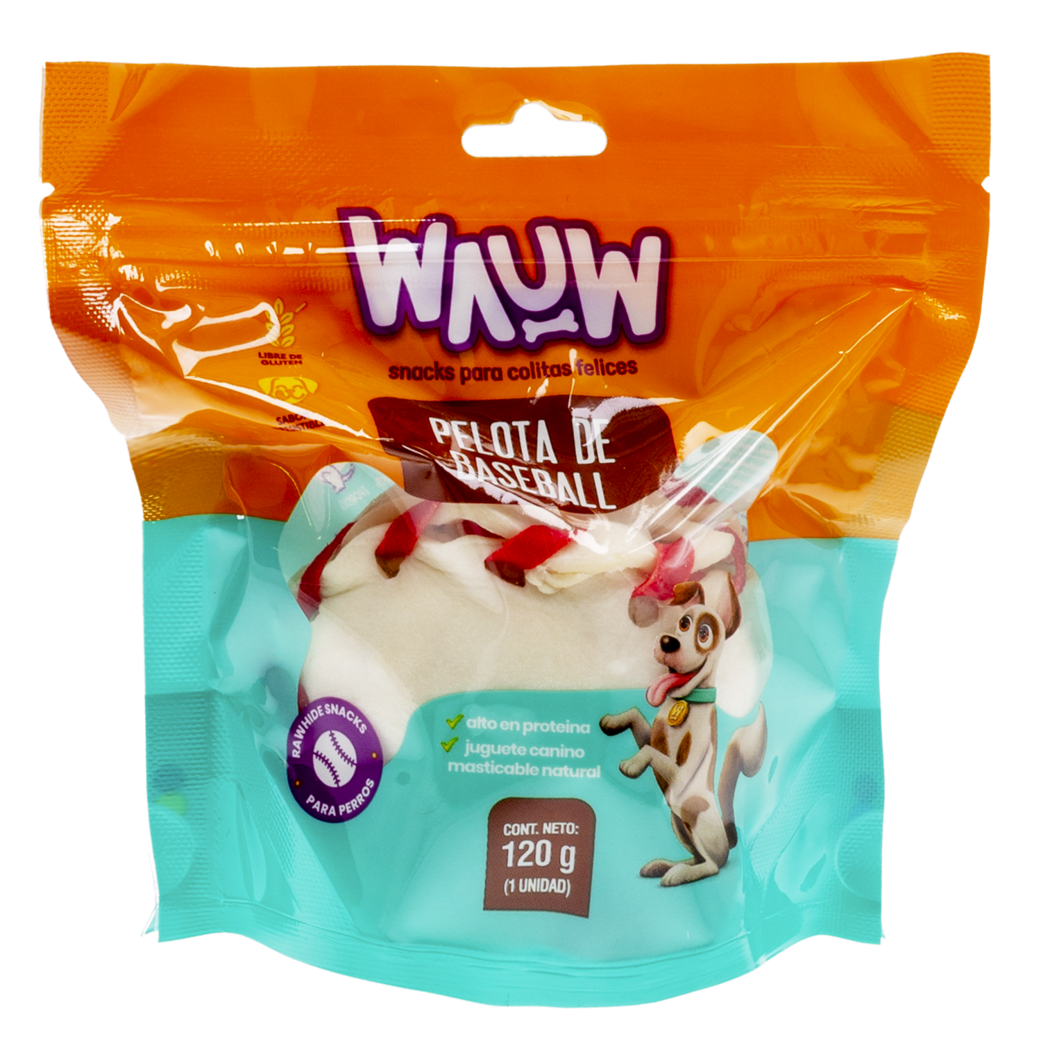 Snack Para Perros Pelotas Baseball De Carnaza WAUW 120 G