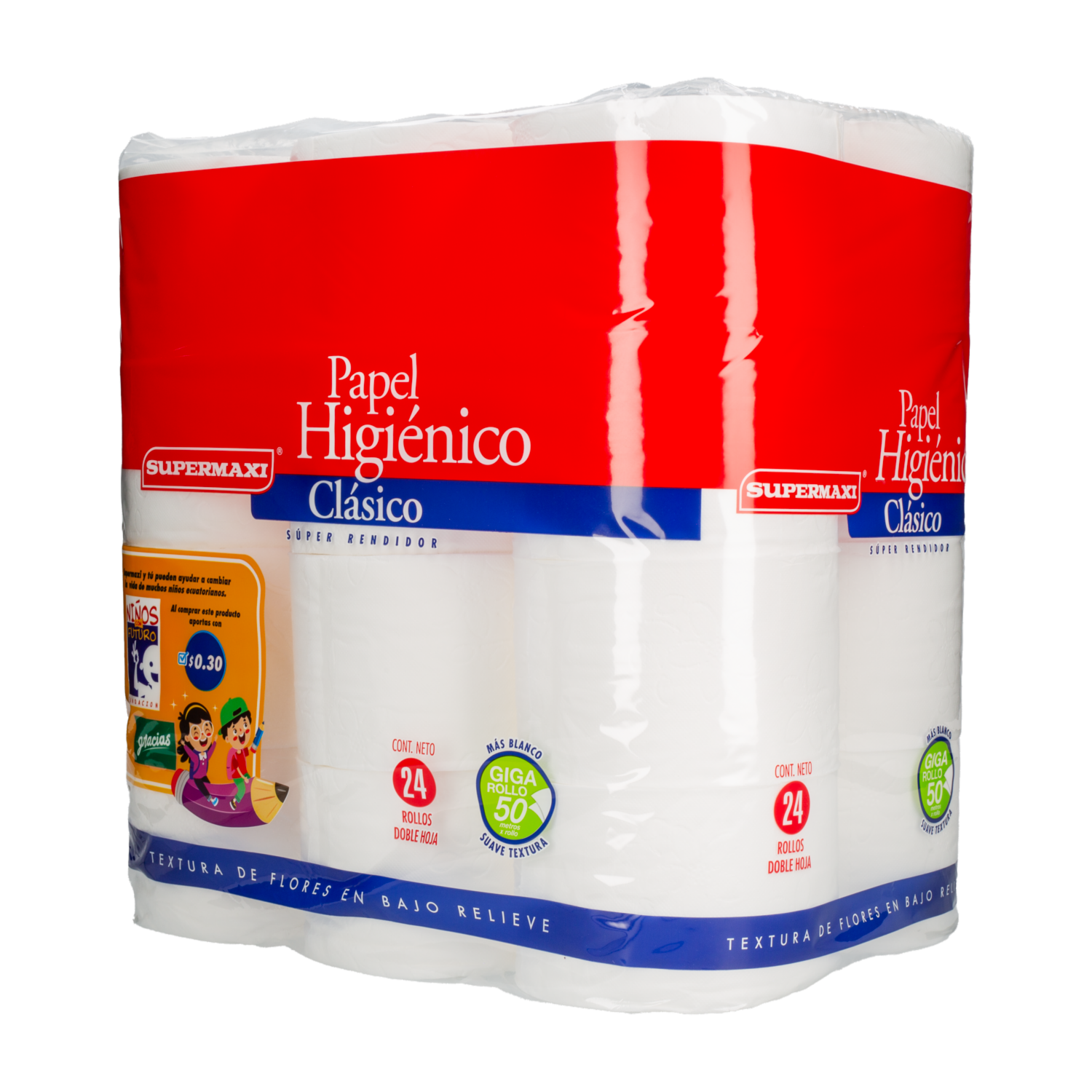 Papel Higiénico 3 En 1 Fundación SUPERMAXI 24 Rollos