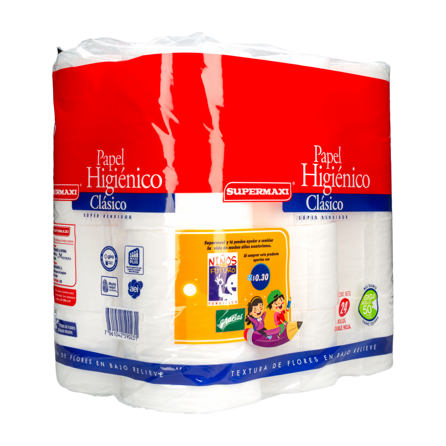Papel Higiénico 3 En 1 Fundación SUPERMAXI 24 Rollos