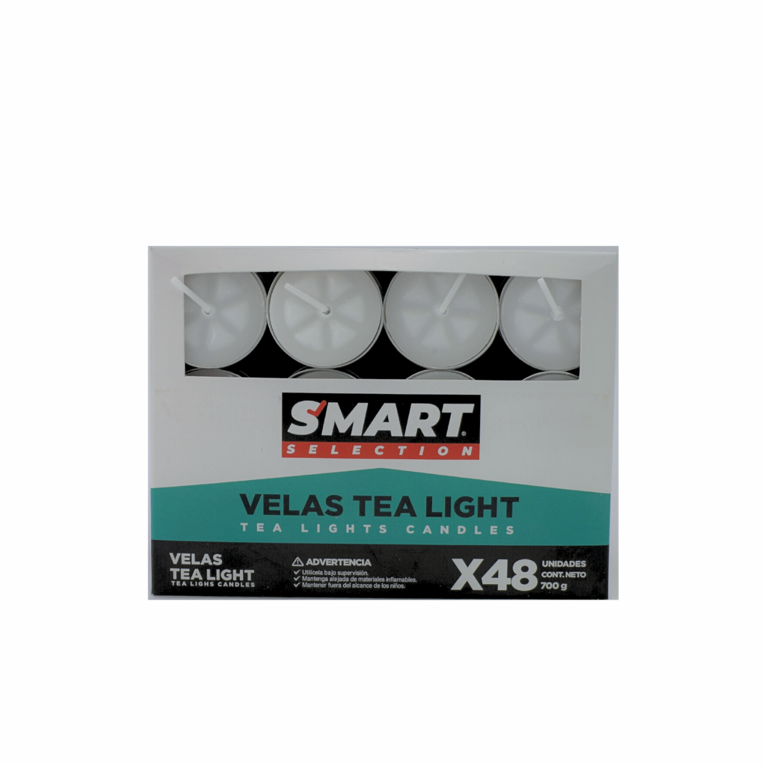 Velas Blancas Tea Light SMART SELECTION X 48 Uds