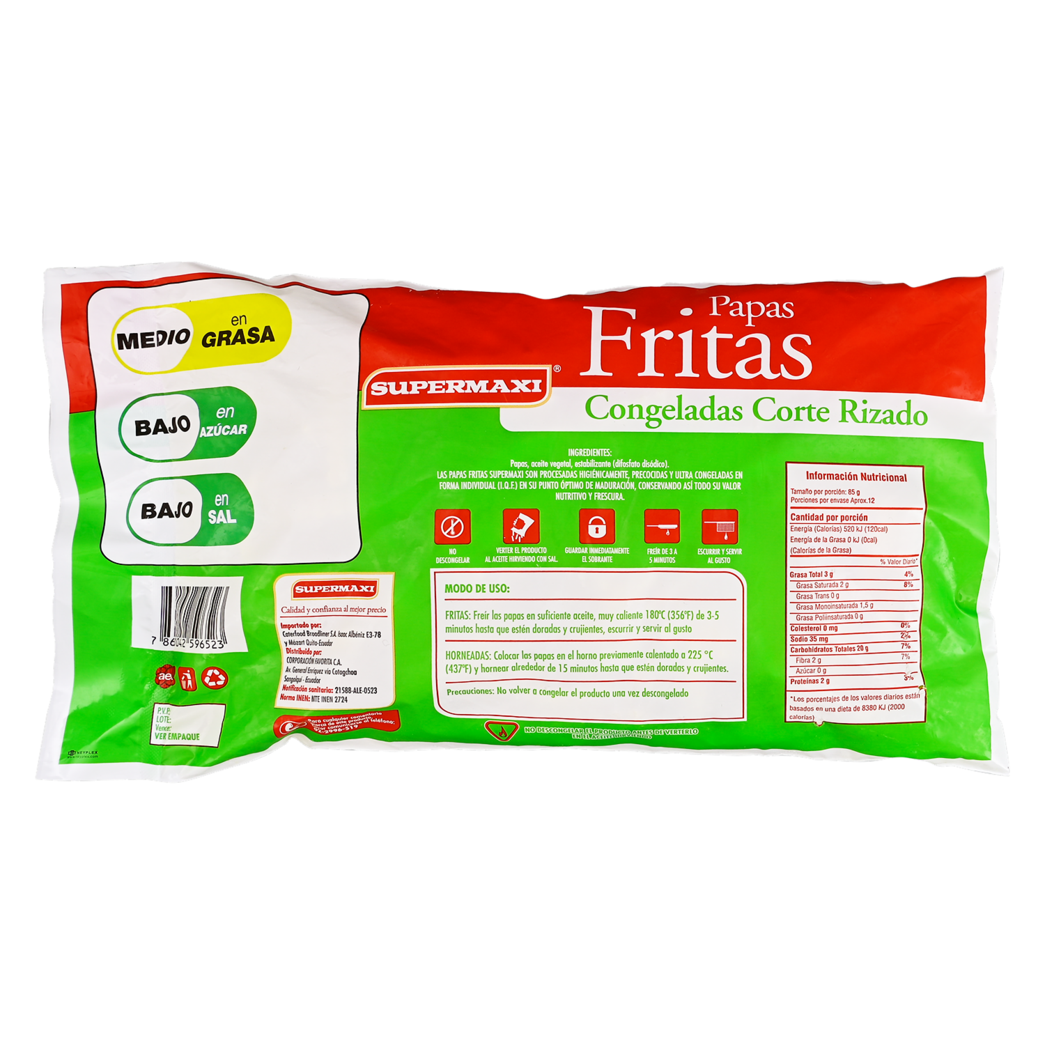 Papas Fritas Corte Ondulado SUPERMAXI 1000  G
