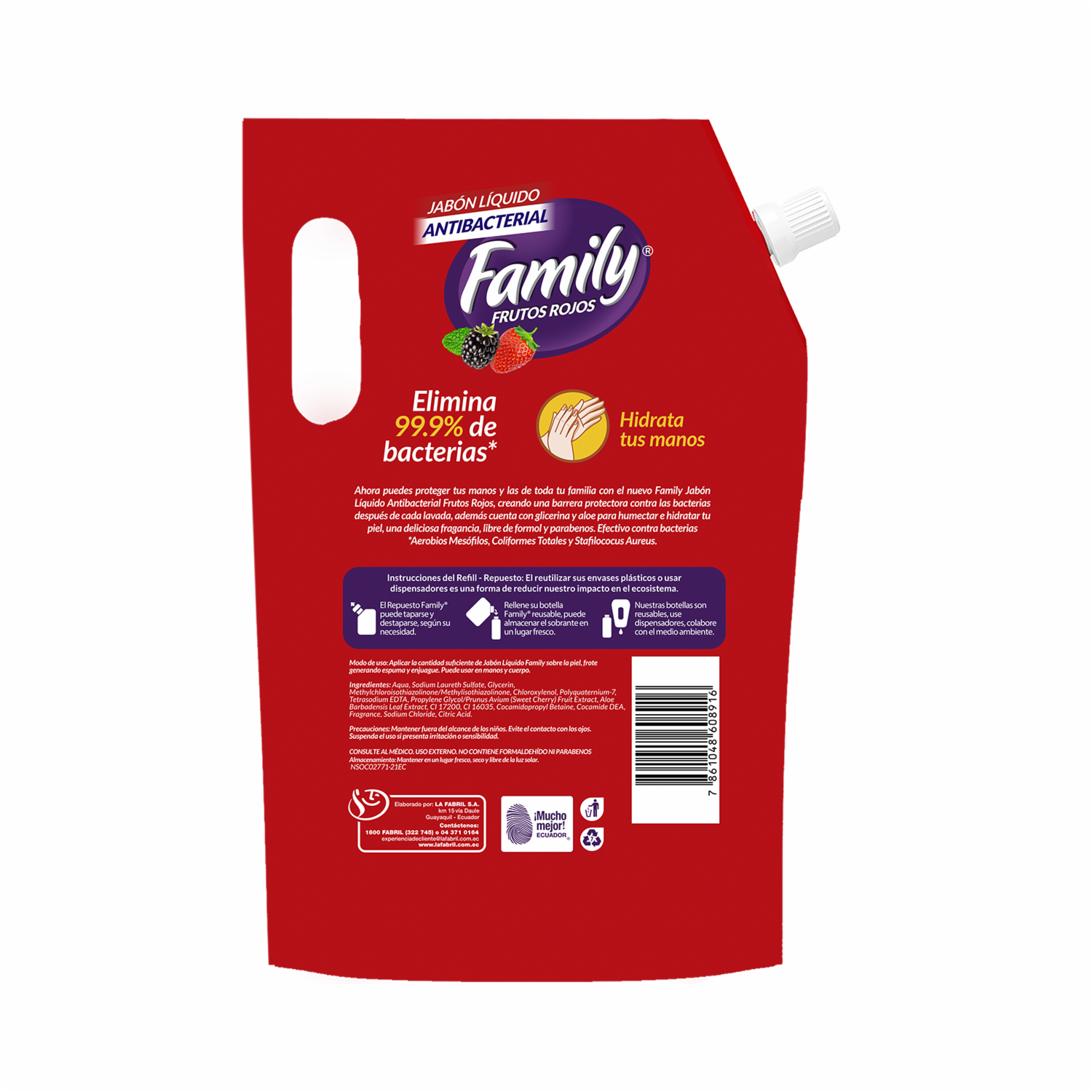 Jabón Líquido Frutos Rojos FAMILY 1900 Ml