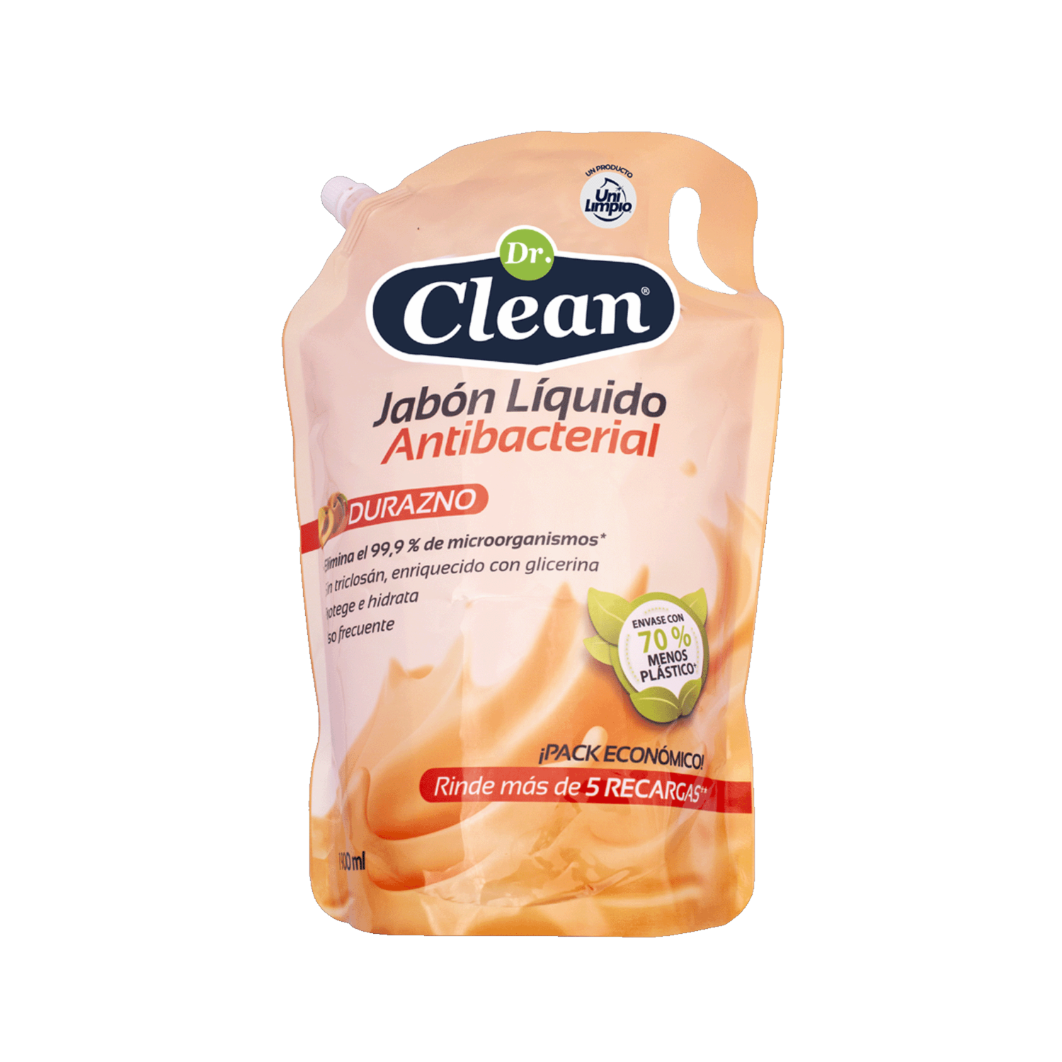 Jabón Líquido Antibacterial Aroma Durazno DR. CLEAN 1900 Ml