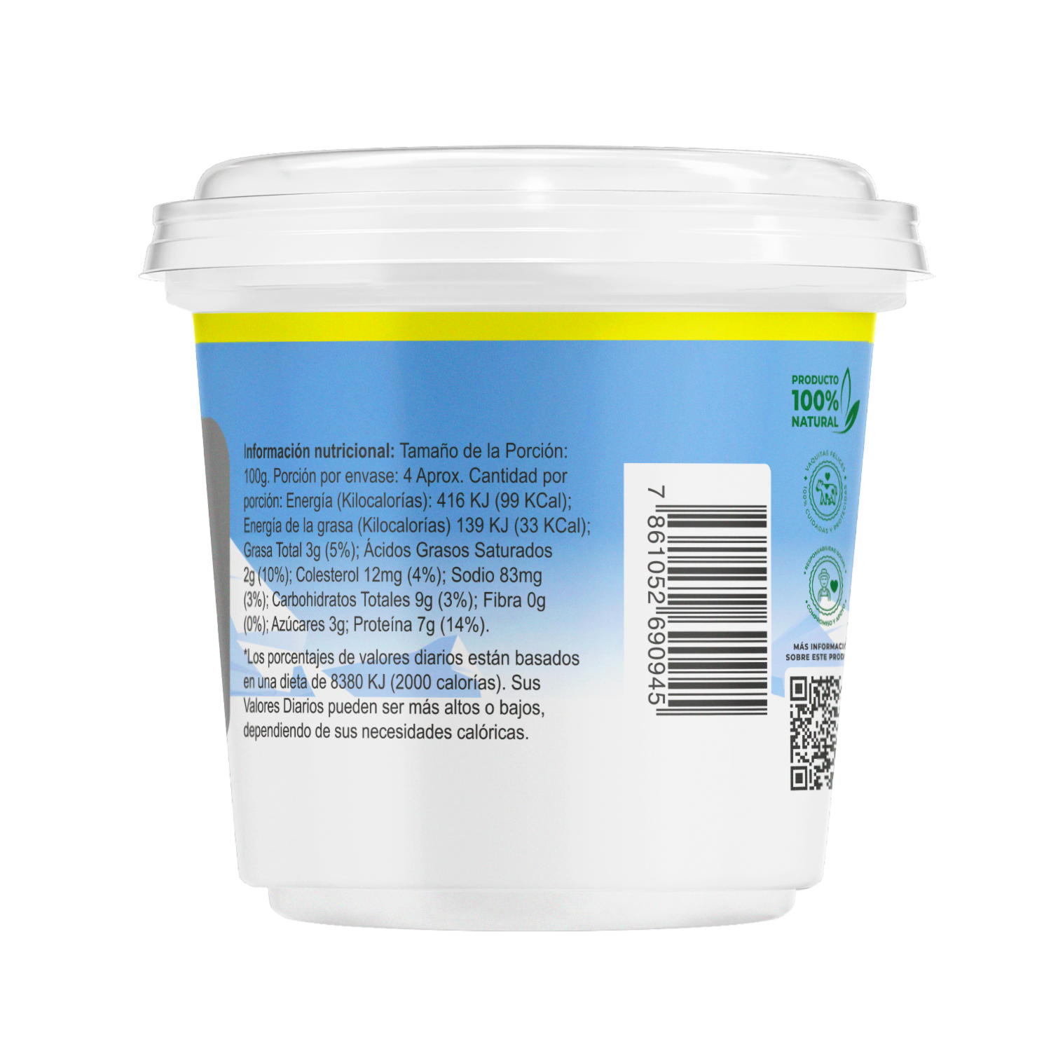 Queso Fresco Batido Sabor Limón Skyr MONDEL 350 G