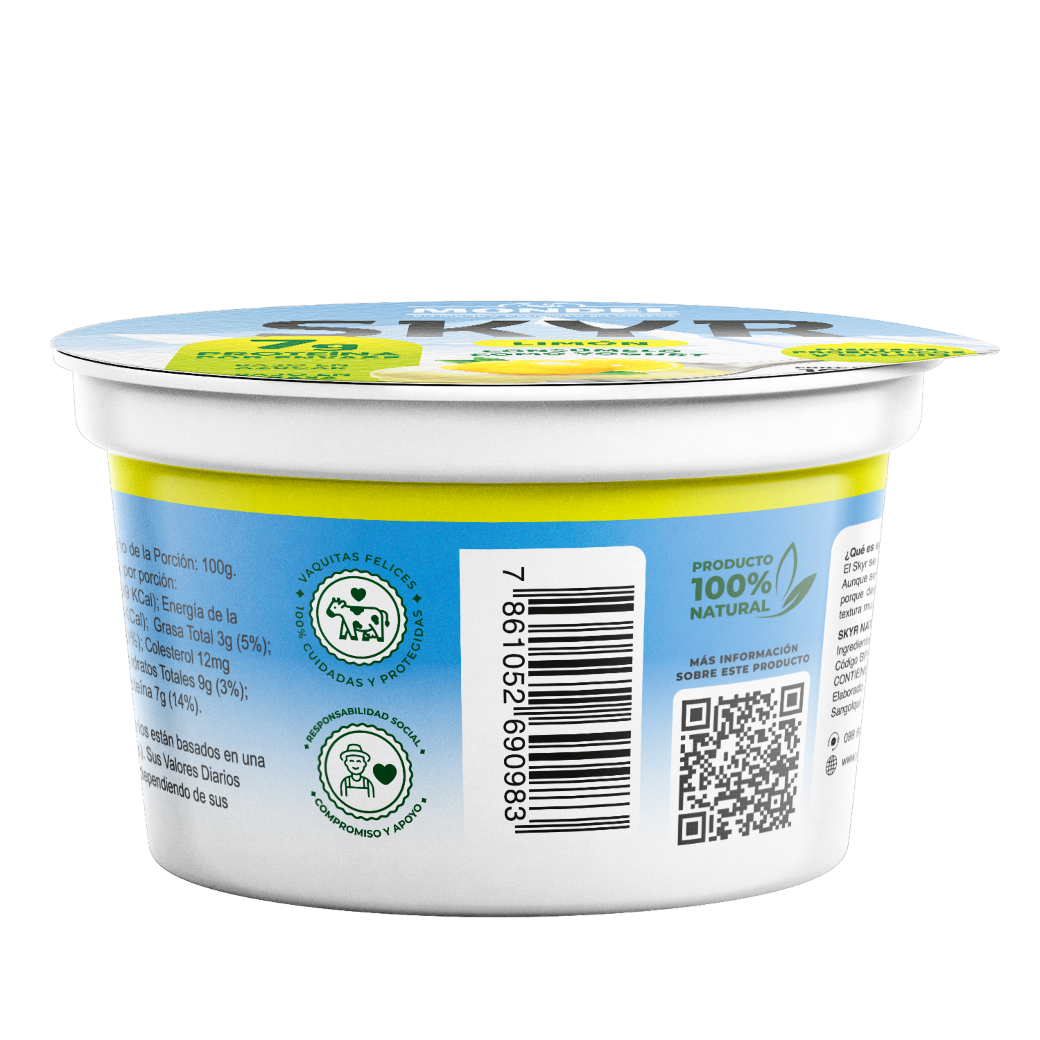 Queso Fresco Batido Sabor Limón Skyr MONDEL 100 G