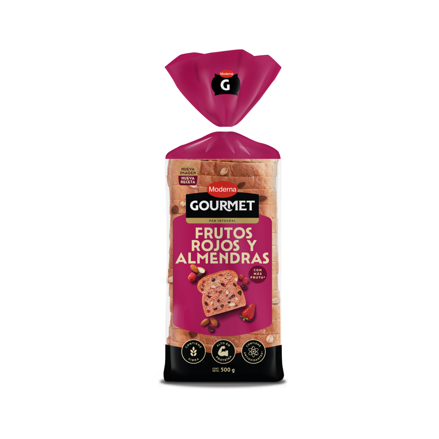 Pan Gourmet Frutos Rojos & Almendras MODERNA 500 G