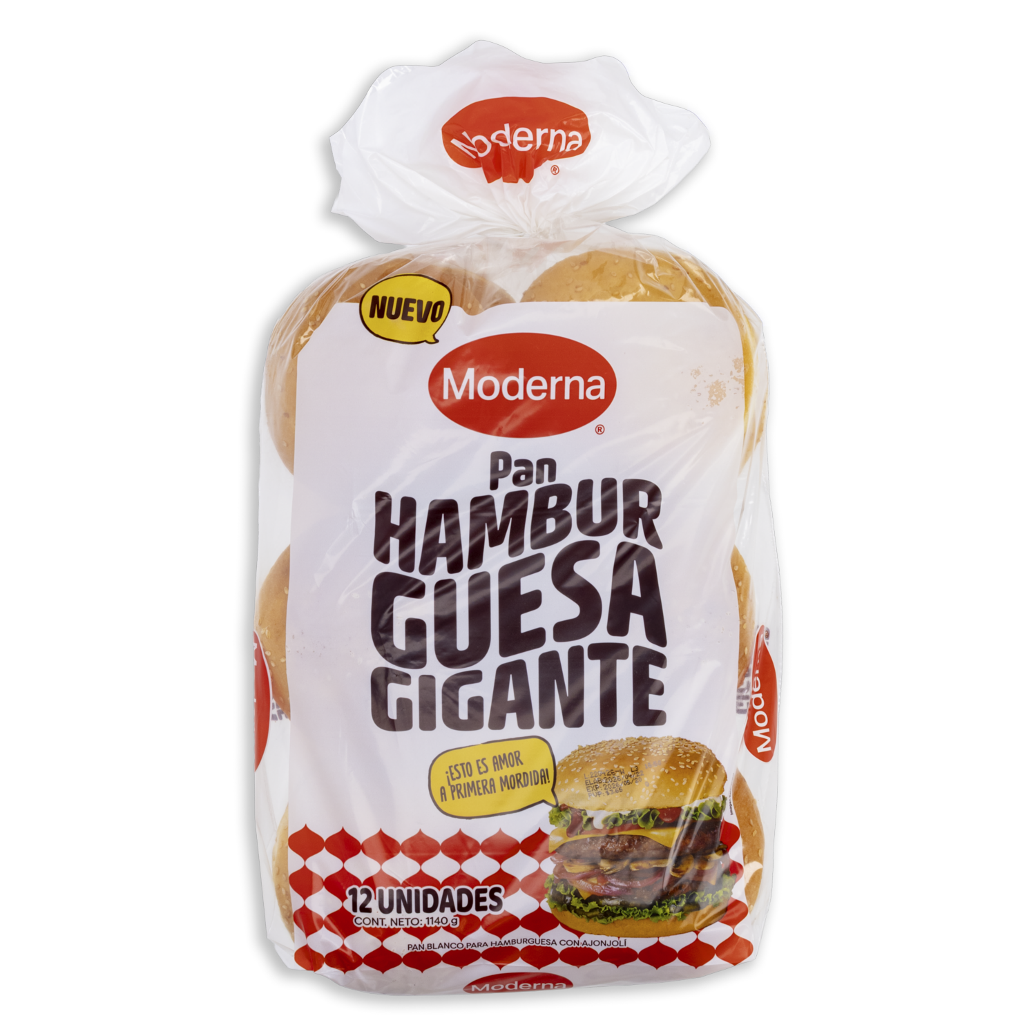 Pan Para Hamburguesa Gigante MODERNA X12 Uds