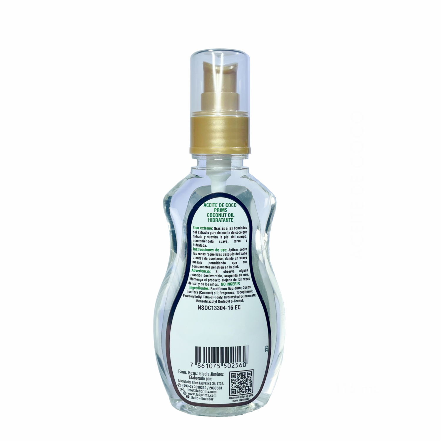 Aceite Cosmético Con Extracto De Coco PRIMS 115 Ml