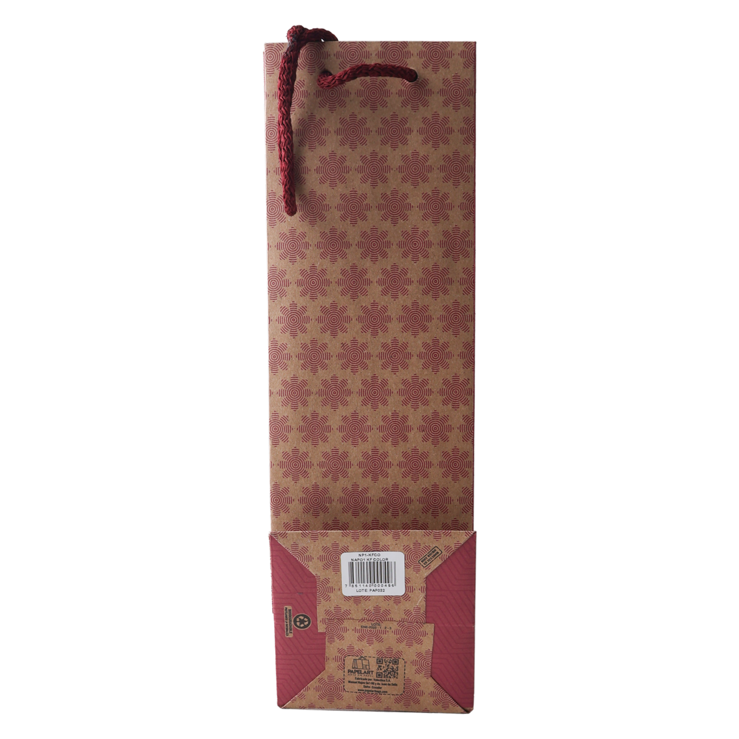 Funda De Regalo Licor Kraft Rosada PAPELART Unidad