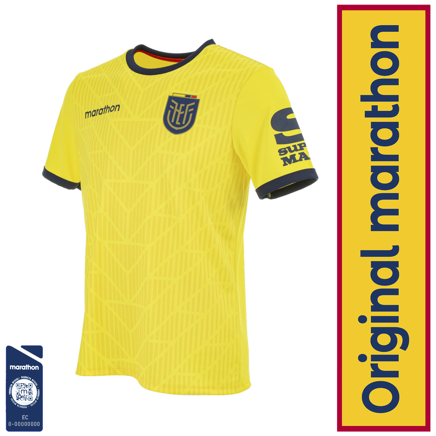 Camiseta Ecuador Amarilla Hombre Original Marathon FEF